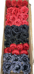 50/60 PCS Artificial Flower Heads (RH2), Mixed Colors for Wedding & DIY Decor