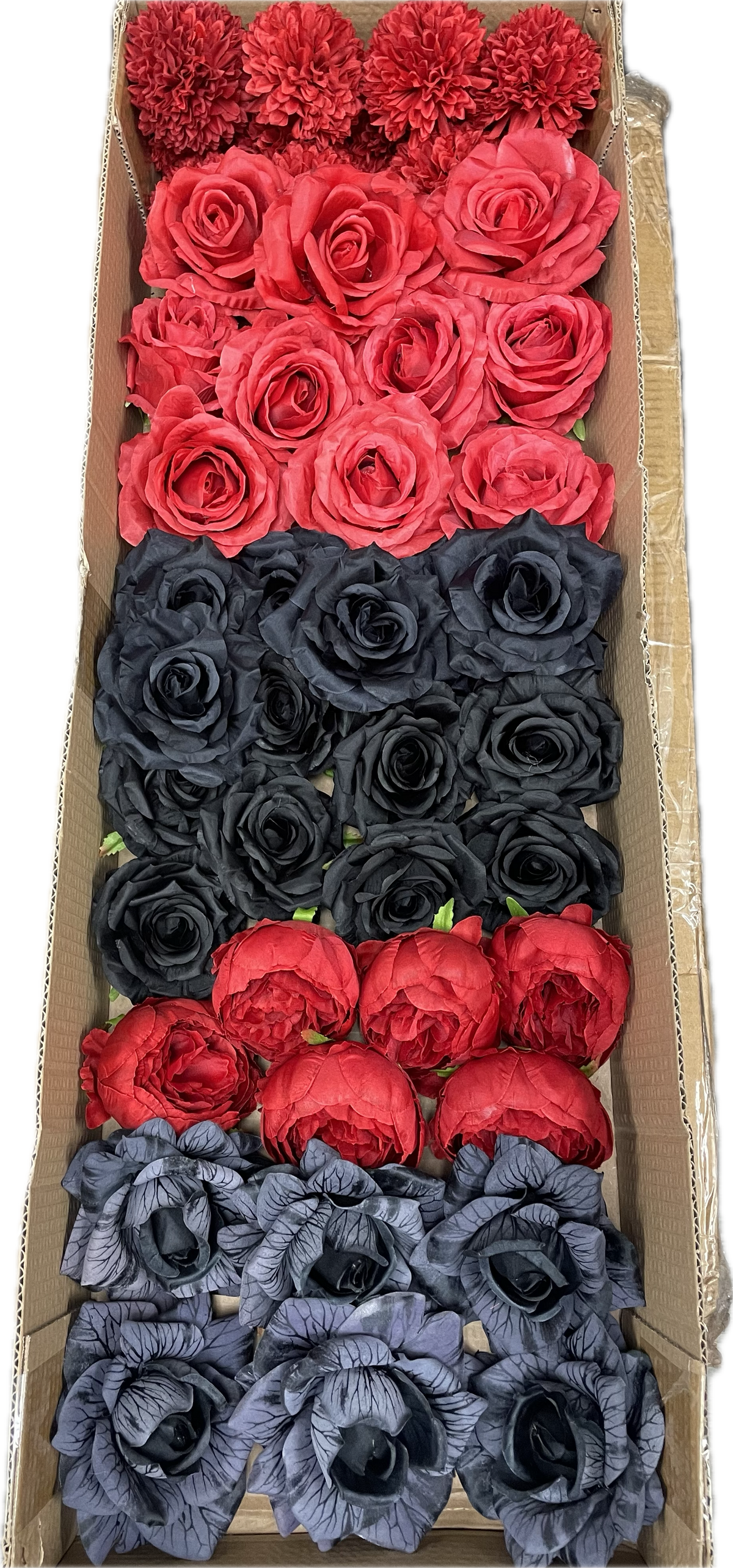50/60 PCS Artificial Flower Heads (RH2), Mixed Colors for Wedding & DIY Decor