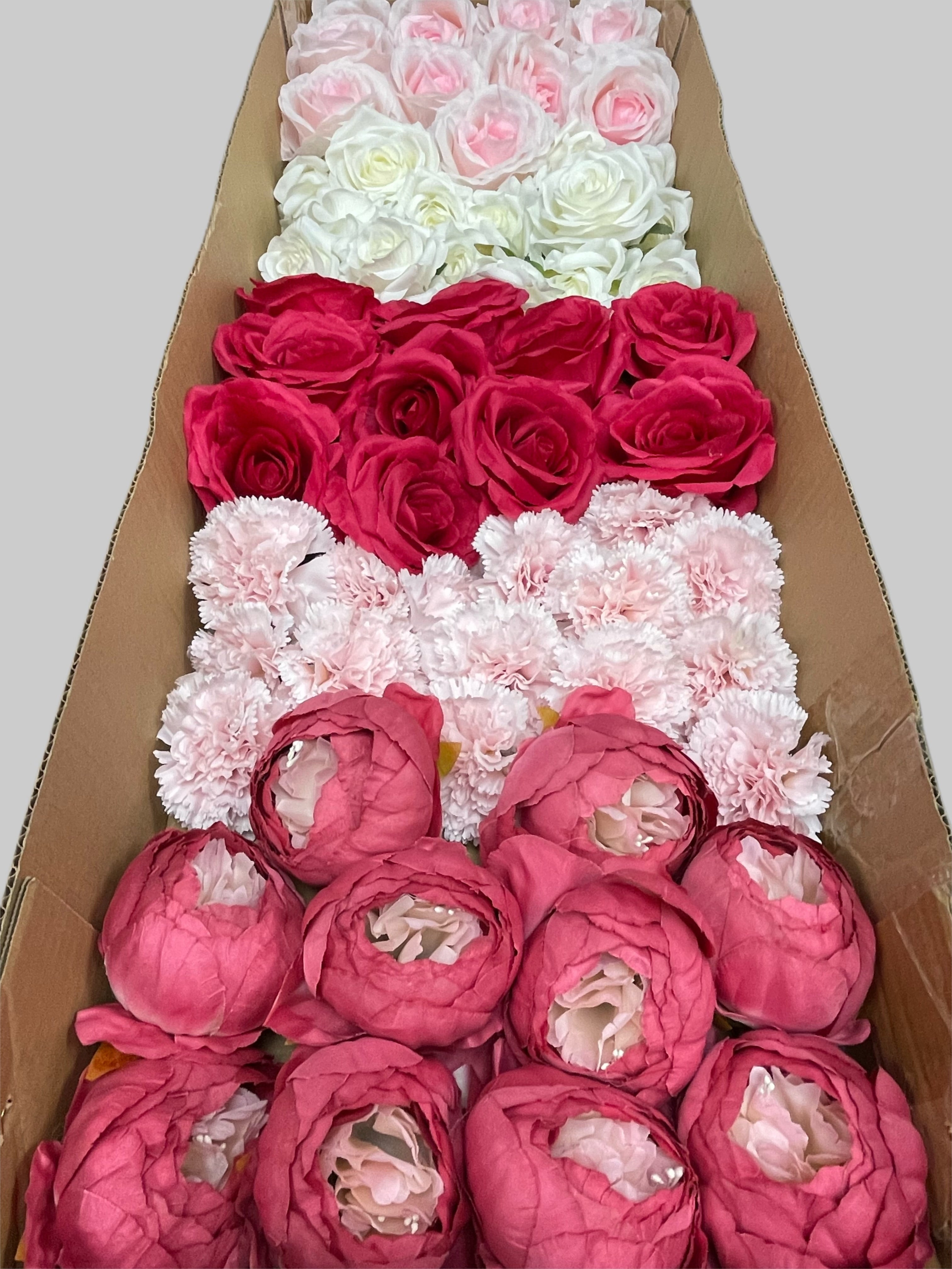 60/70 PCS Artificial Flower Heads (AS1), Mixed Colors for Wedding & DIY Decor