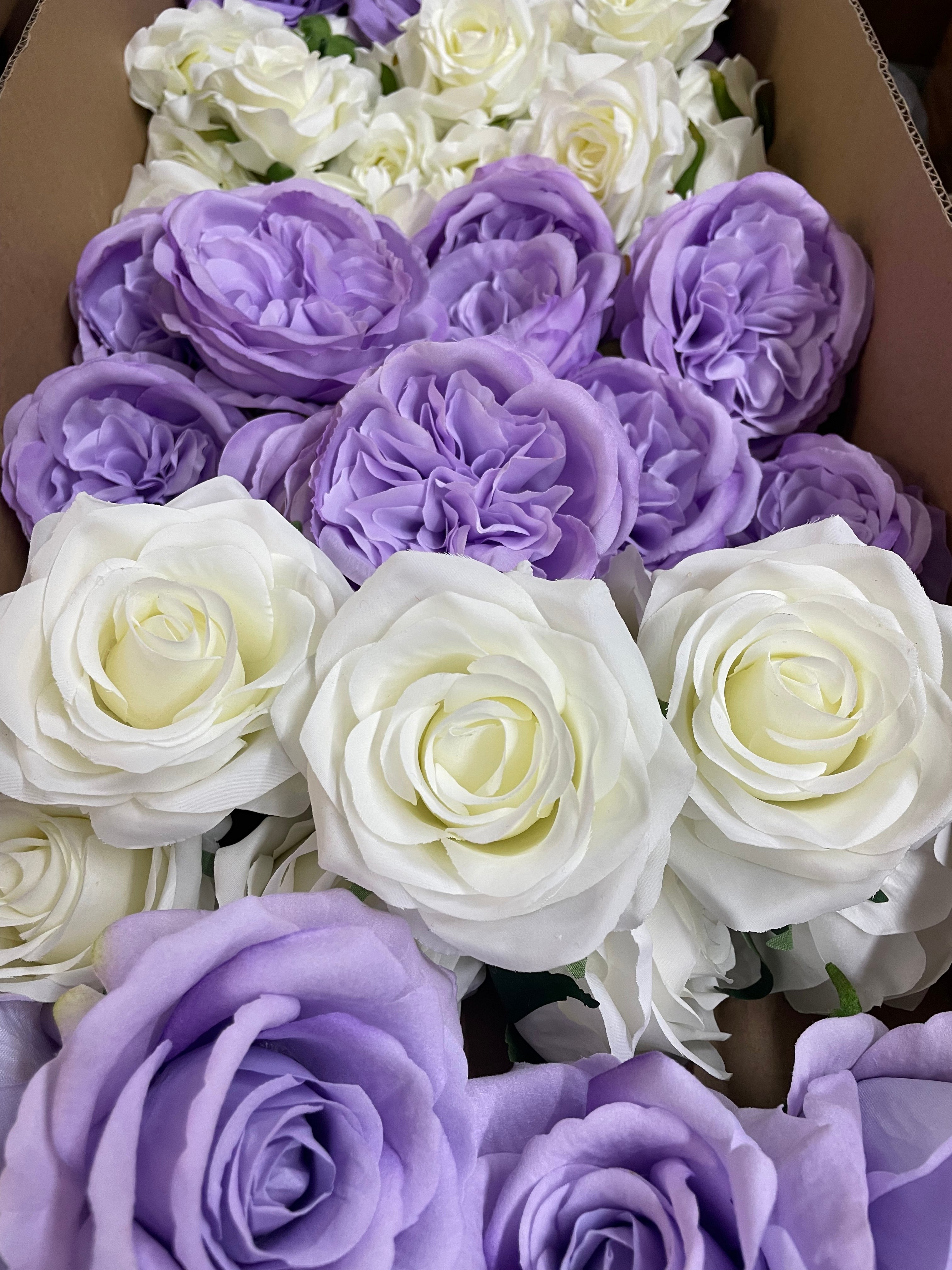 60/70 PCS Artificial Flower Heads (ZS1), Mixed Colors for Wedding & DIY Decor