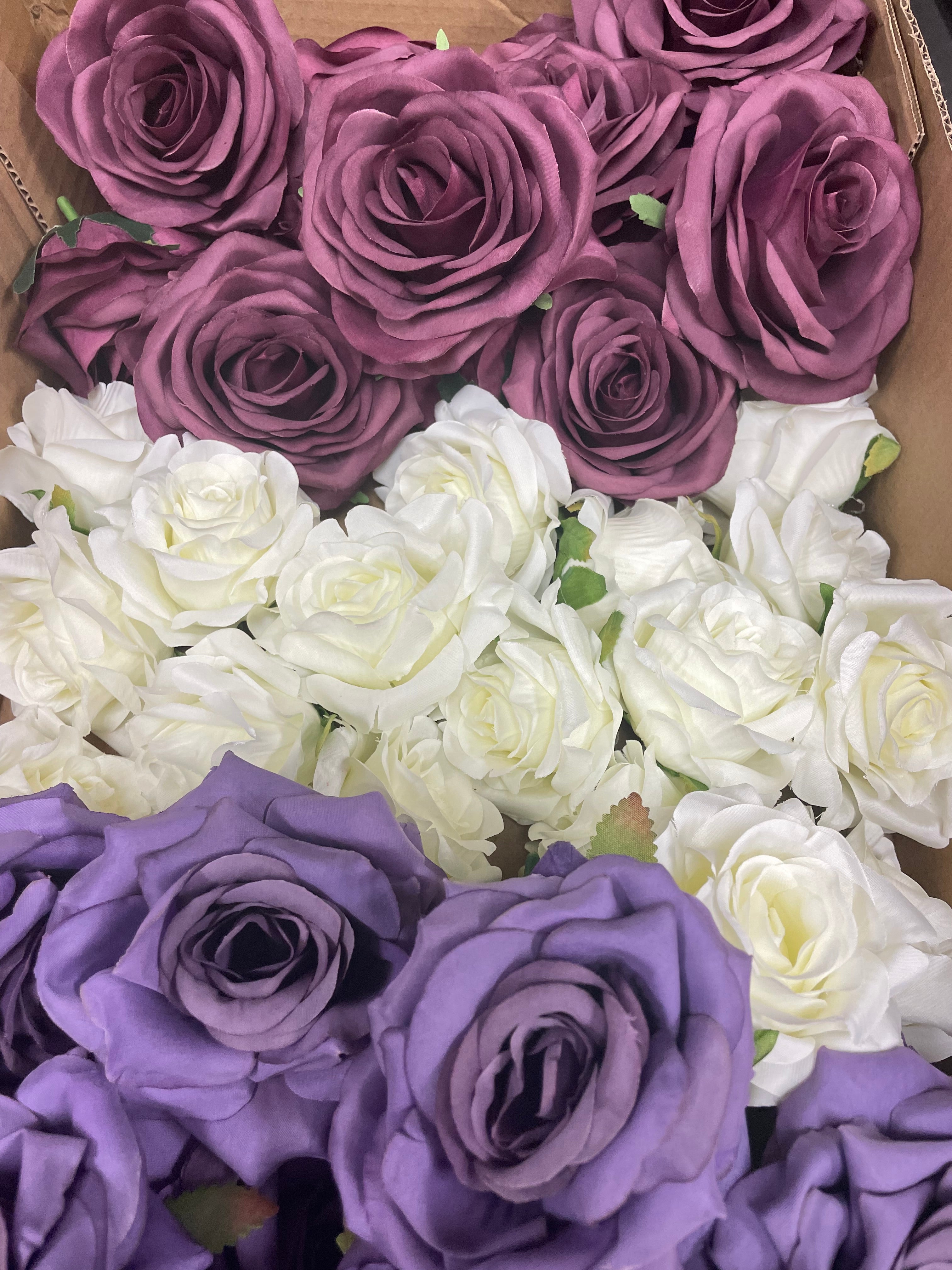 60/70 PCS Artificial Flower Heads (ZS2), Mixed Colors for Wedding & DIY Decor