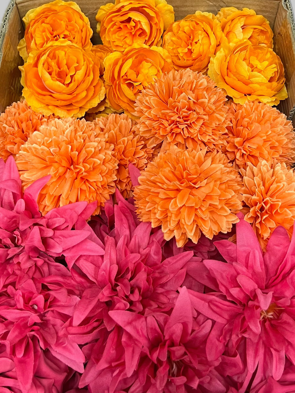 60/70 PCS Artificial Flower Heads (JS7), Mixed Colors for Wedding & DIY Decor