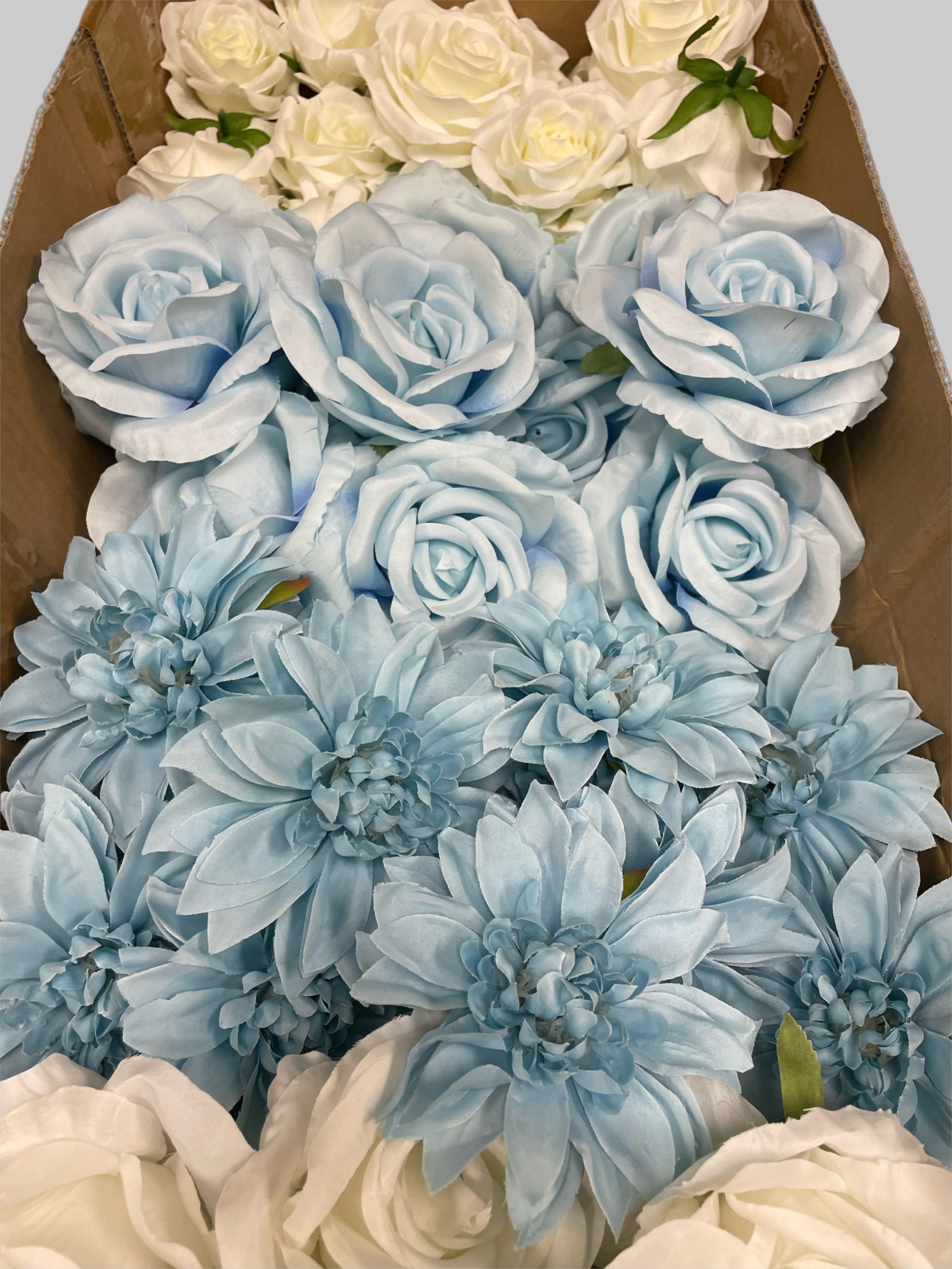 60/70 PCS Artificial Flower Heads (LS6), Mixed Colors for Wedding & DIY Decor