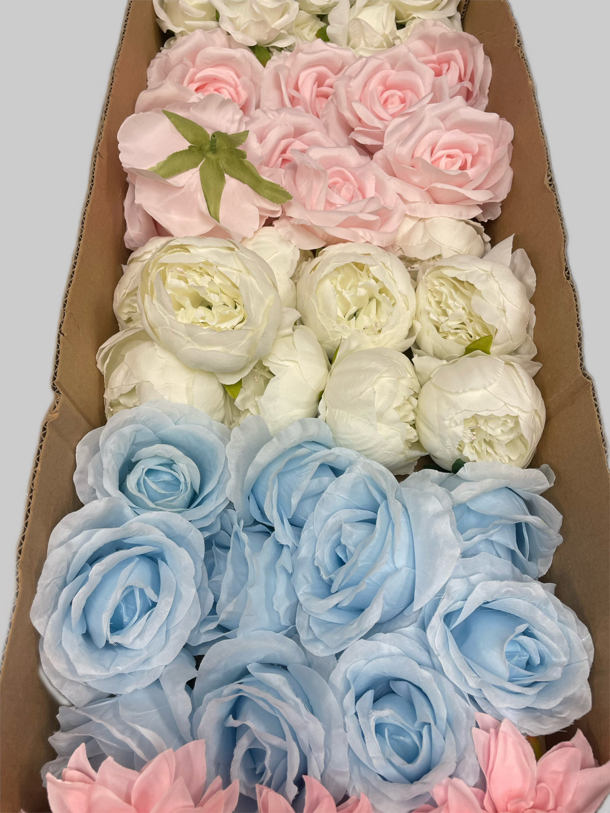 50/60 PCS Artificial Flower Heads(BS2), Mixed Colors for Wedding & DIY Decor