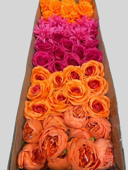 50/60 PCS Artificial Flower Heads (JS1), Mixed Colors for Wedding & DIY Decor