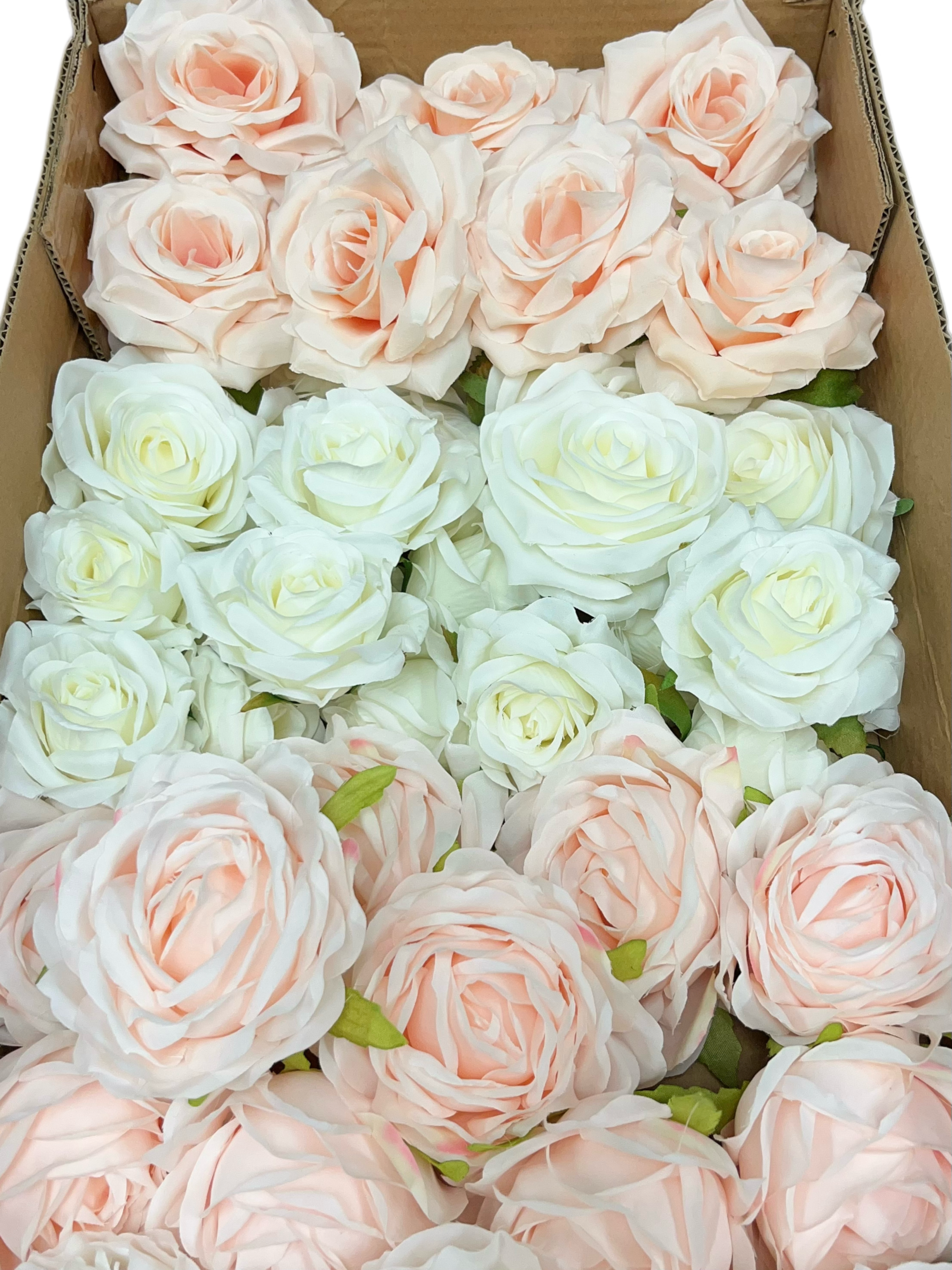 60/70 PCS Artificial Flower Heads (HS8), Mixed Colors for Wedding & DIY Decor