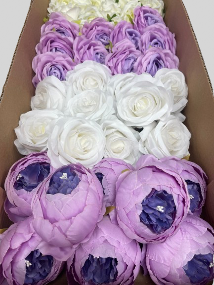 50/60 PCS Artificial Flower Heads (ZS3), Mixed Colors for Wedding & DIY Decor