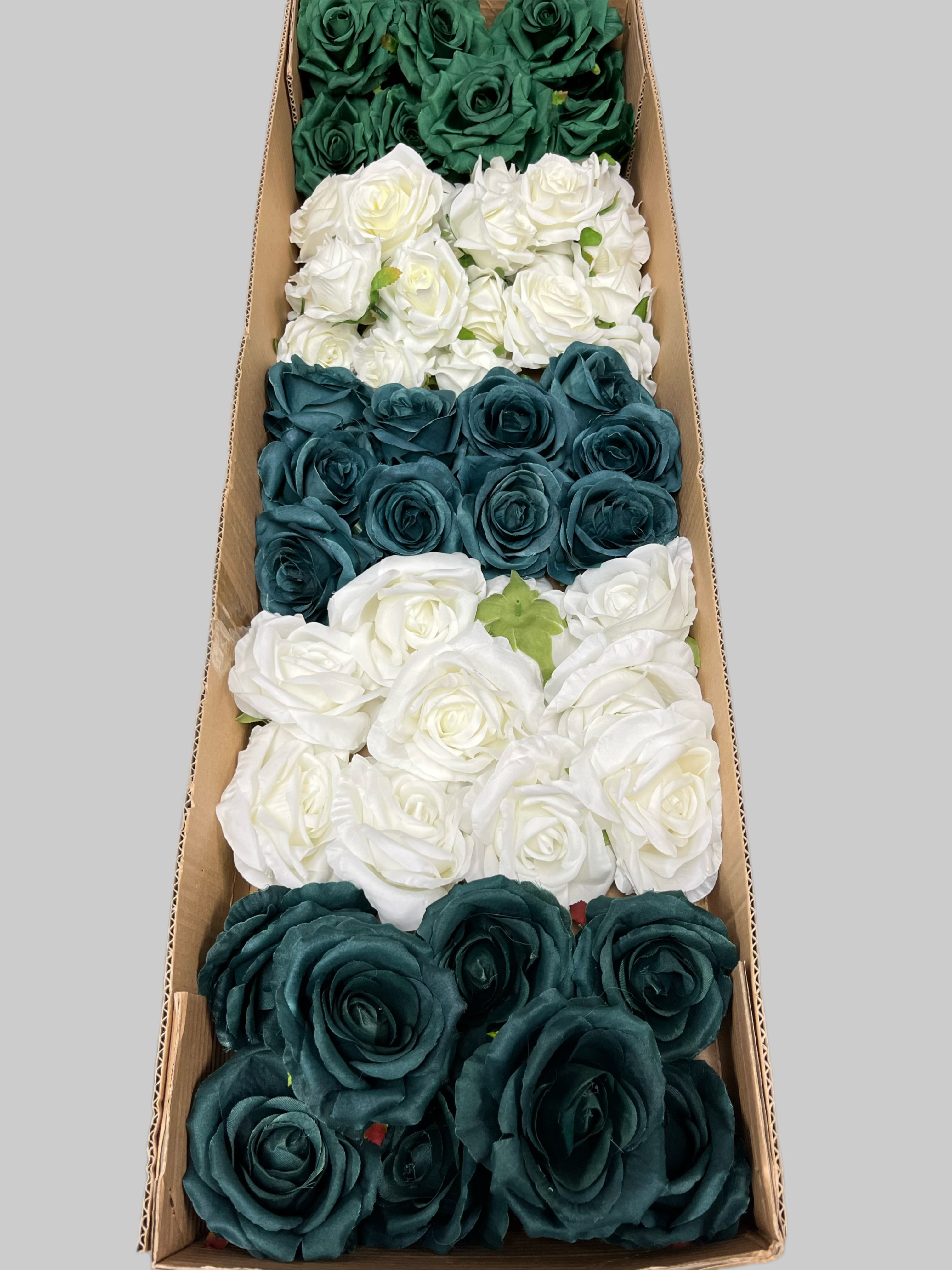60/70 PCS Artificial Flower Heads (LU4), Mixed Colors for Wedding & DIY Decor