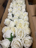 50 PCS All White Assorted Artificial Flower Heads B – Roses