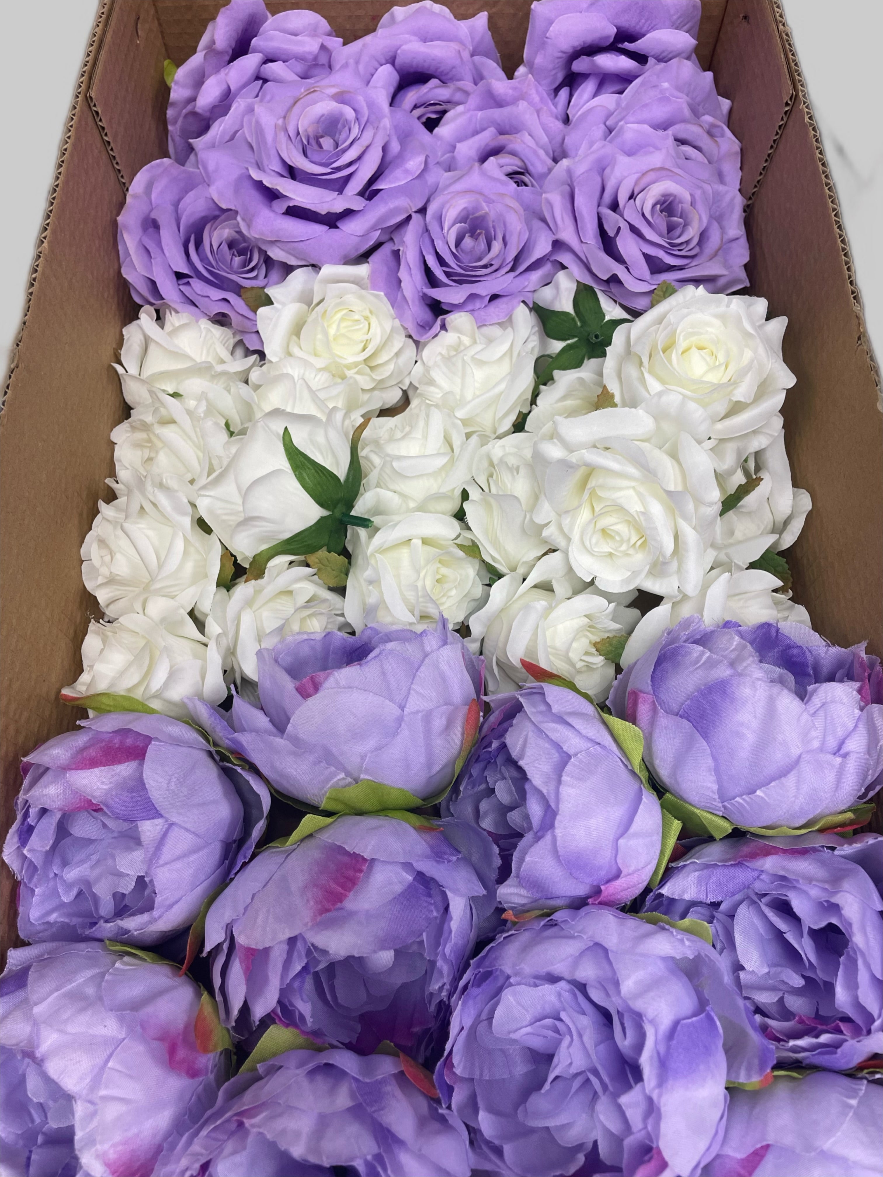 60/70 PCS Artificial Flower Heads, Mixed Colors for Wedding & DIY Decor (ZS1C)