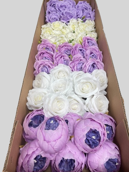 50/60 PCS Artificial Flower Heads (ZS3), Mixed Colors for Wedding & DIY Decor