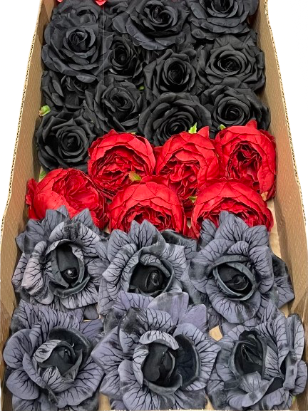 50/60 PCS Artificial Flower Heads (RH2), Mixed Colors for Wedding & DIY Decor