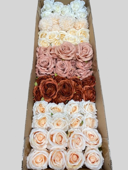 60/70 PCS Artificial Flower Heads (OS2AH), Mixed Colors for Wedding & DIY Decor