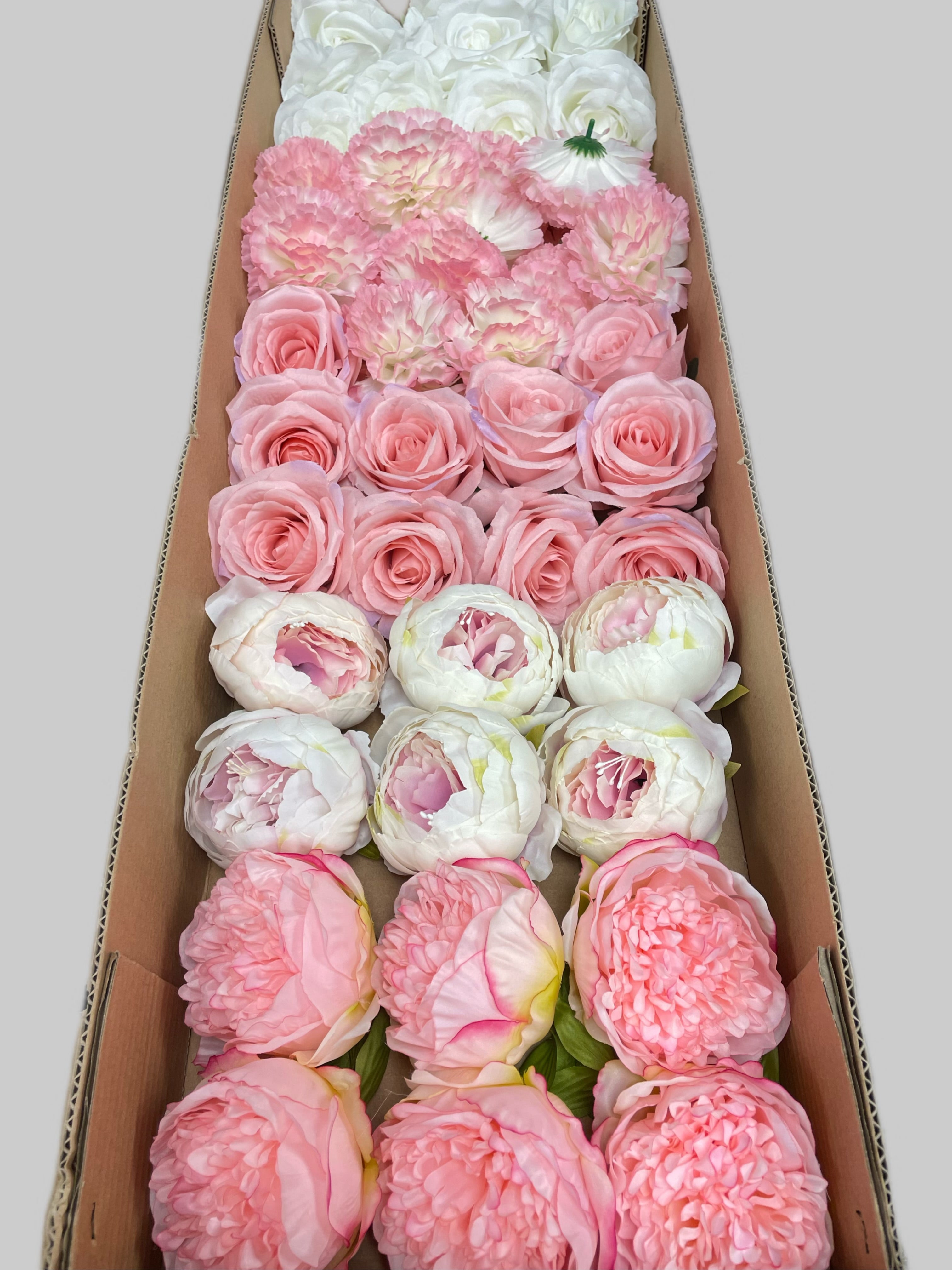 60/70 PCS Artificial Flower Heads (CS4), Mixed Colors for Wedding & DIY Decor