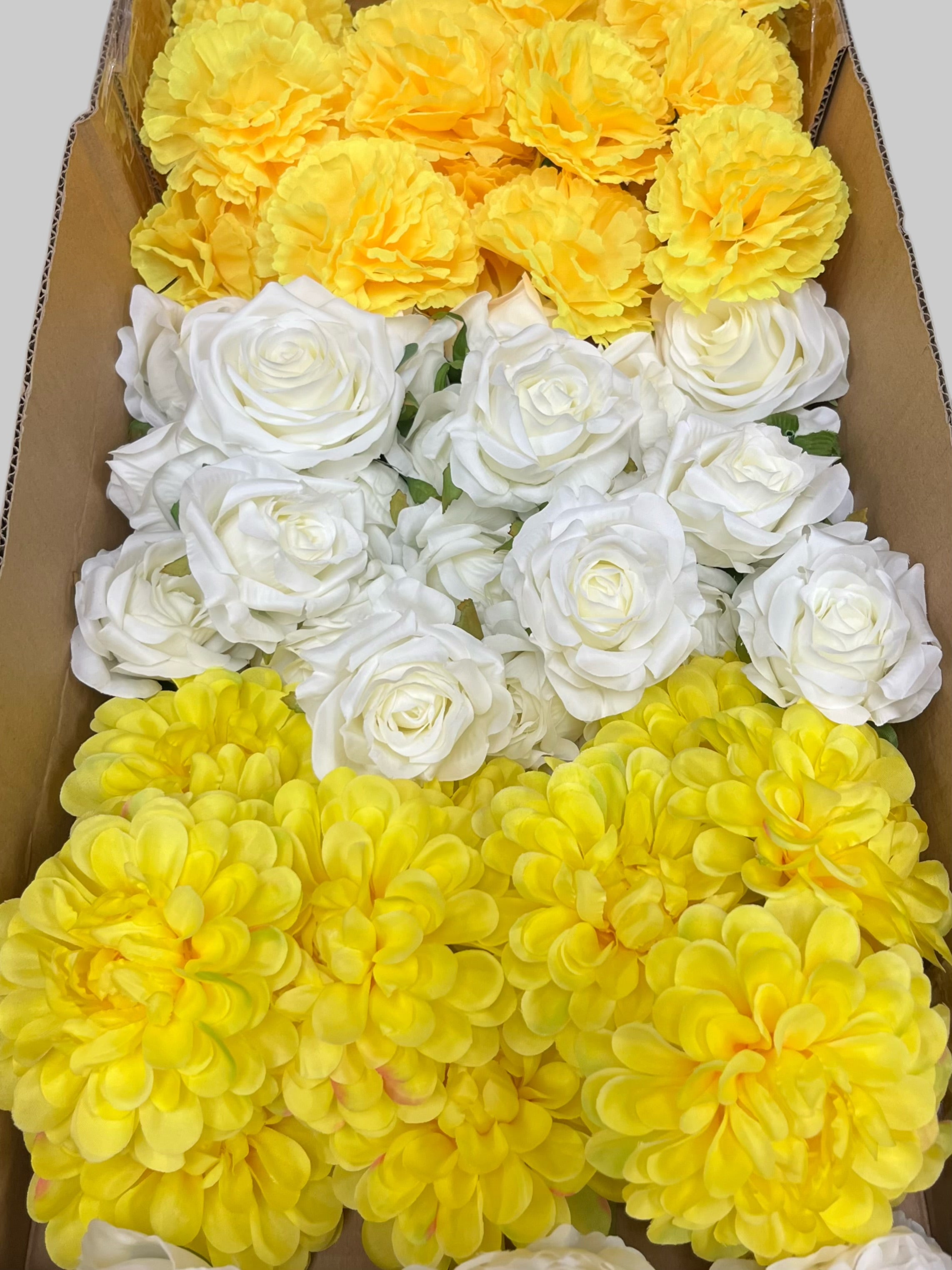 60/70 PCS Artificial Flower Heads (YS4), Mixed Colors for Wedding & DIY Decor