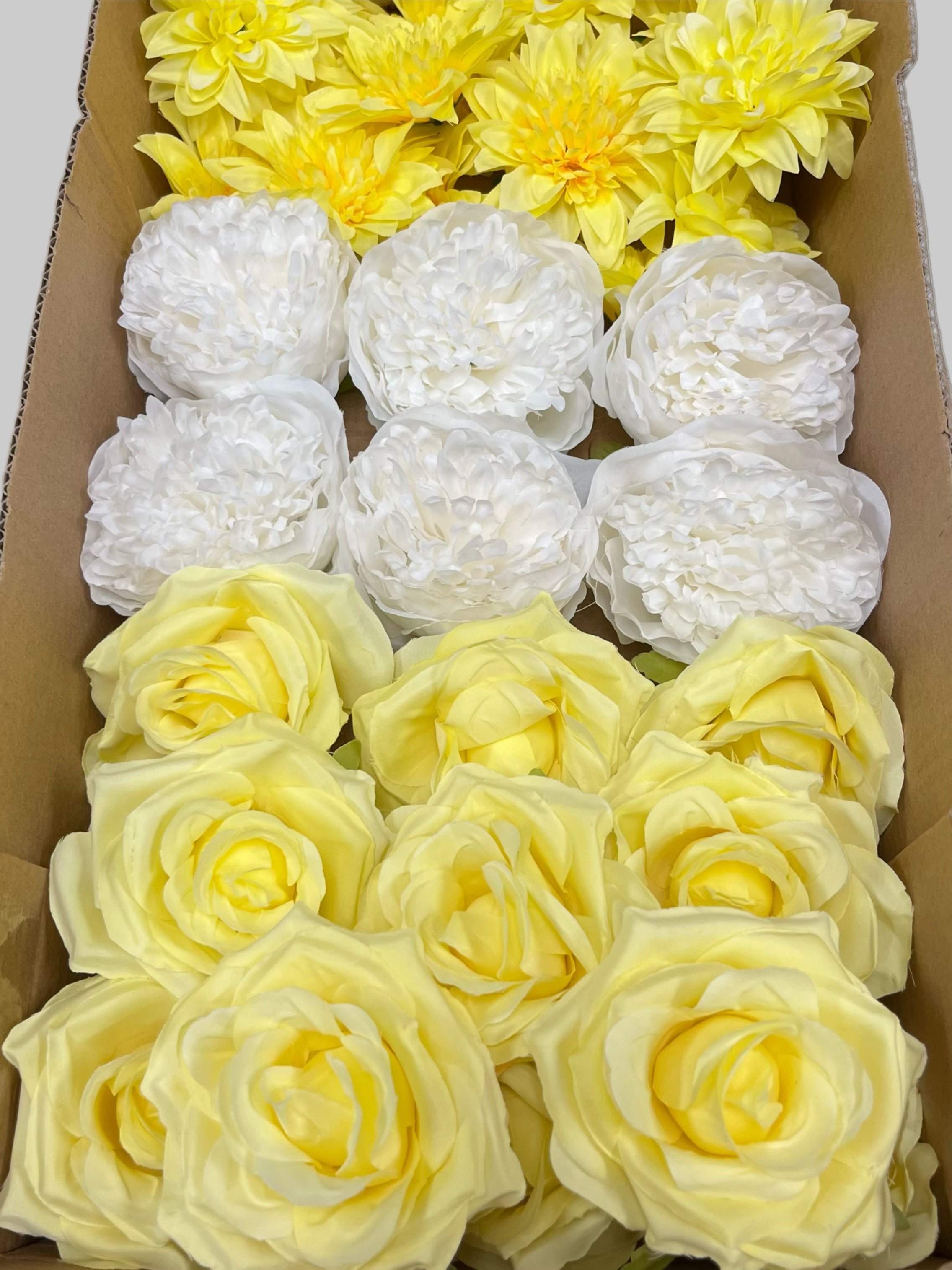 60/70 PCS Artificial Flower Heads (YS5), Mixed Colors for Wedding & DIY Decor