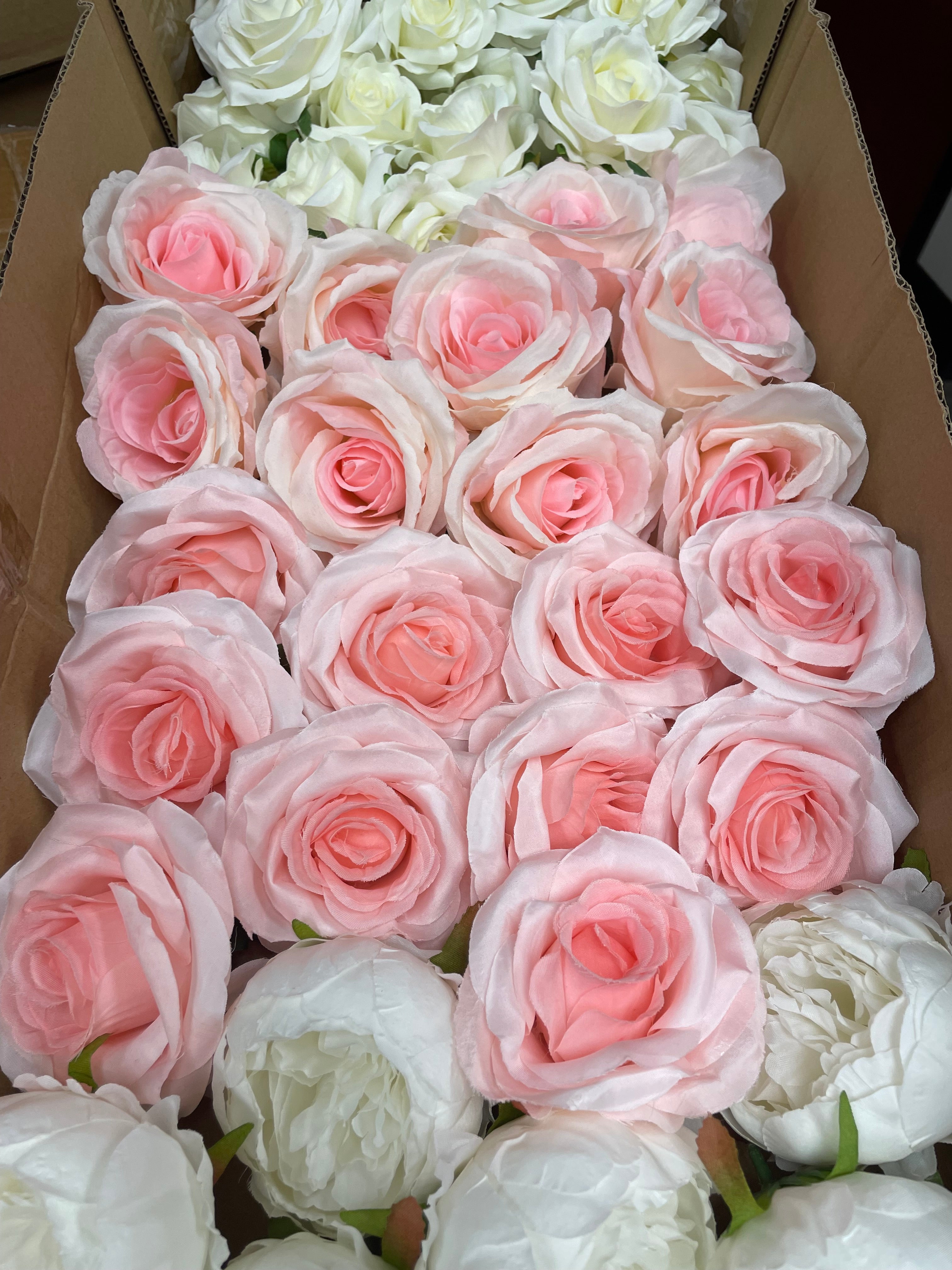 60/70 PCS Artificial Flower Heads, Mixed Colors for Wedding & DIY Decor (PS1)
