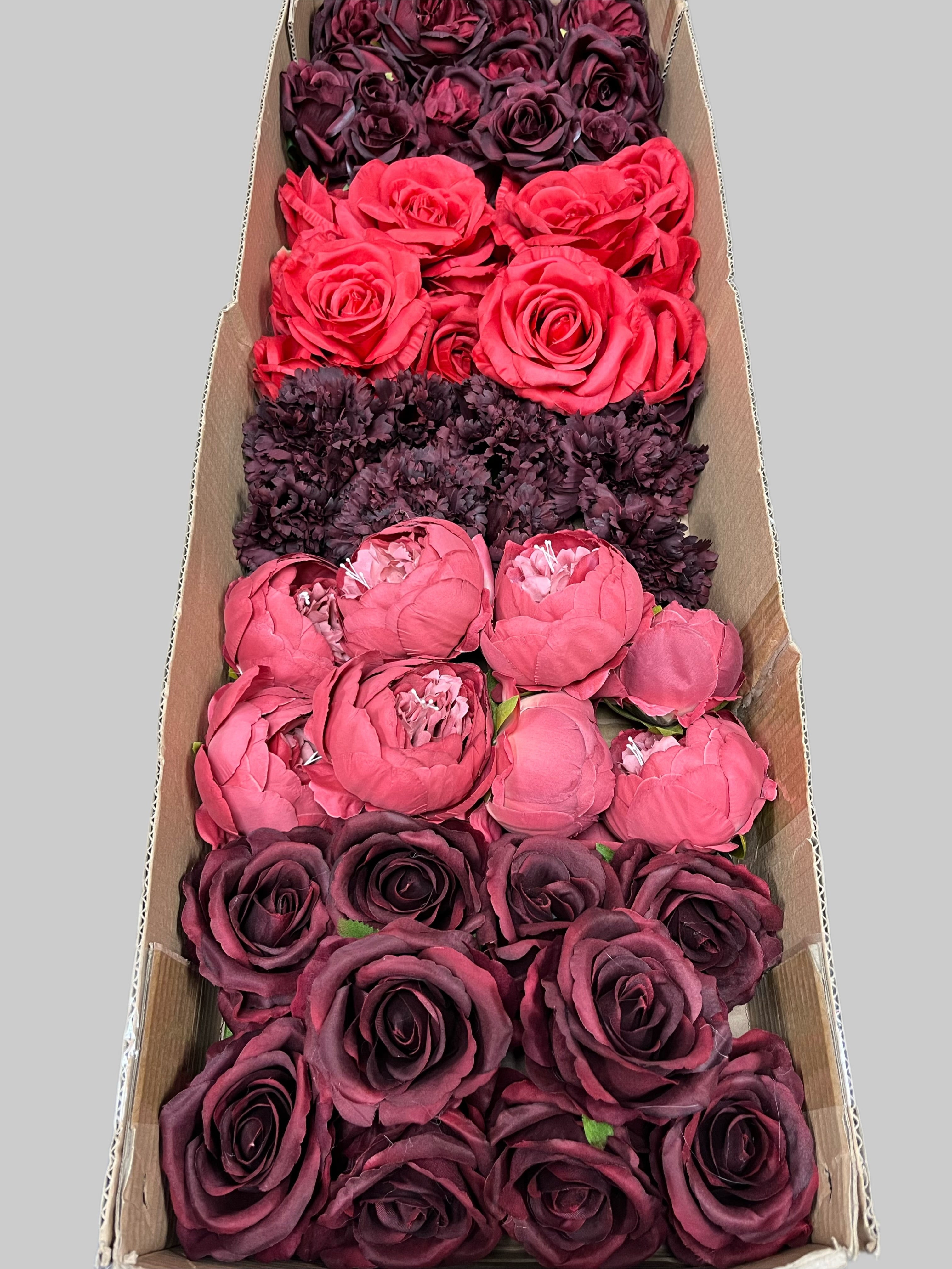 50/60 PCS Artificial Flower Heads (BHR1), Mixed Colors for Wedding & DIY Decor