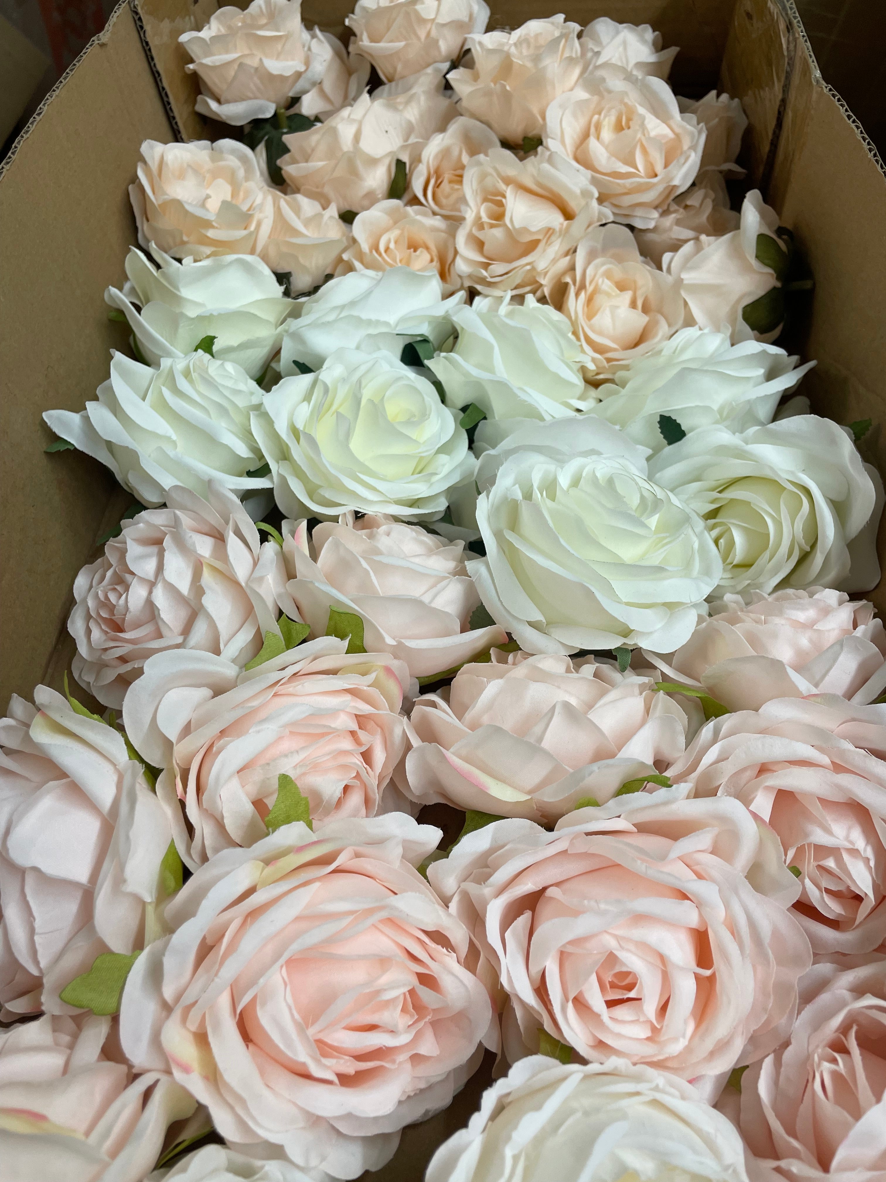 60/70 PCS Artificial Flower Heads(CS1) – Mixed Colors for Wedding & DIY Decor