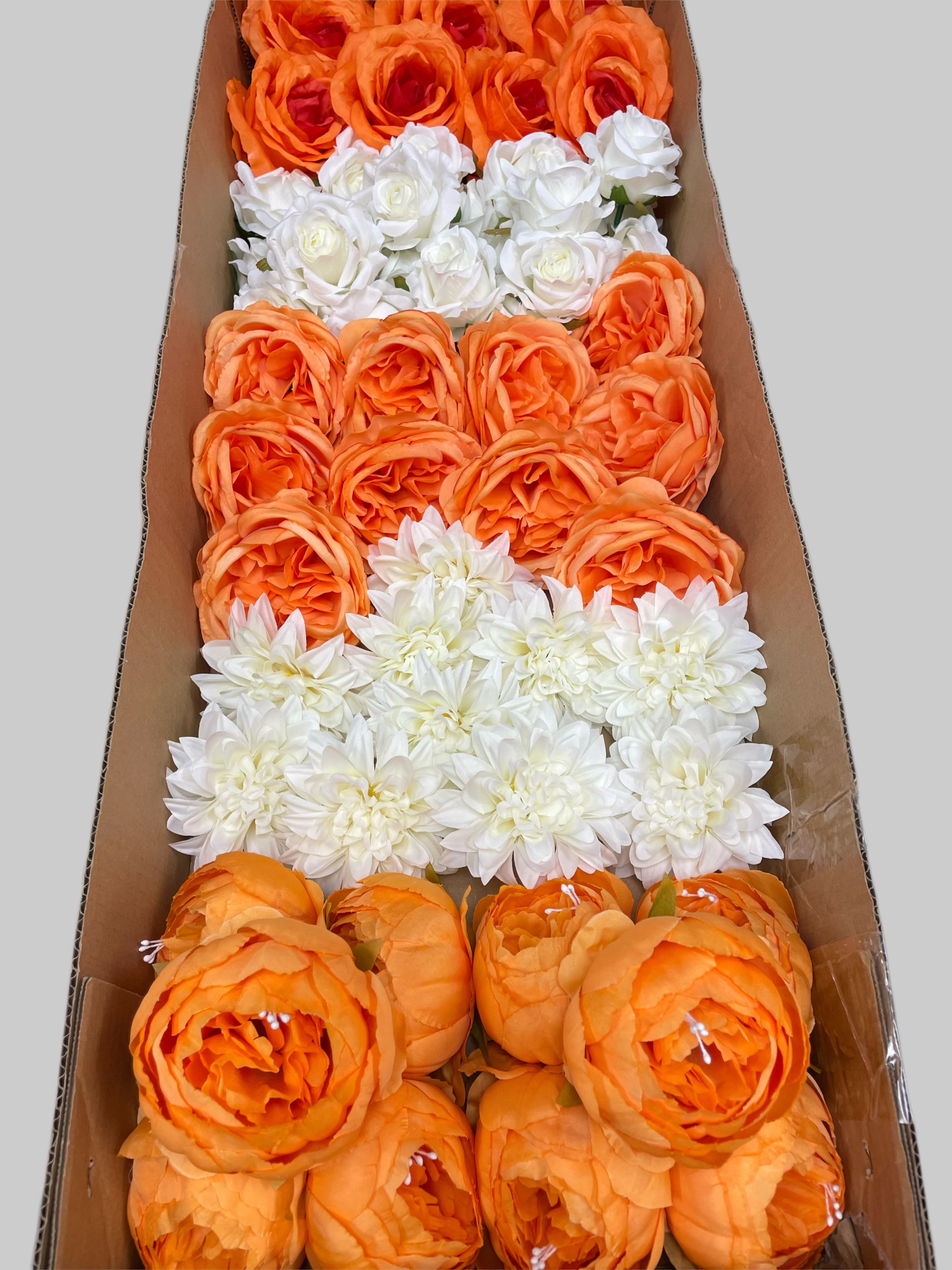 60/70 PCS Artificial Flower Heads (FS4), Mixed Colors for Wedding & DIY Decor