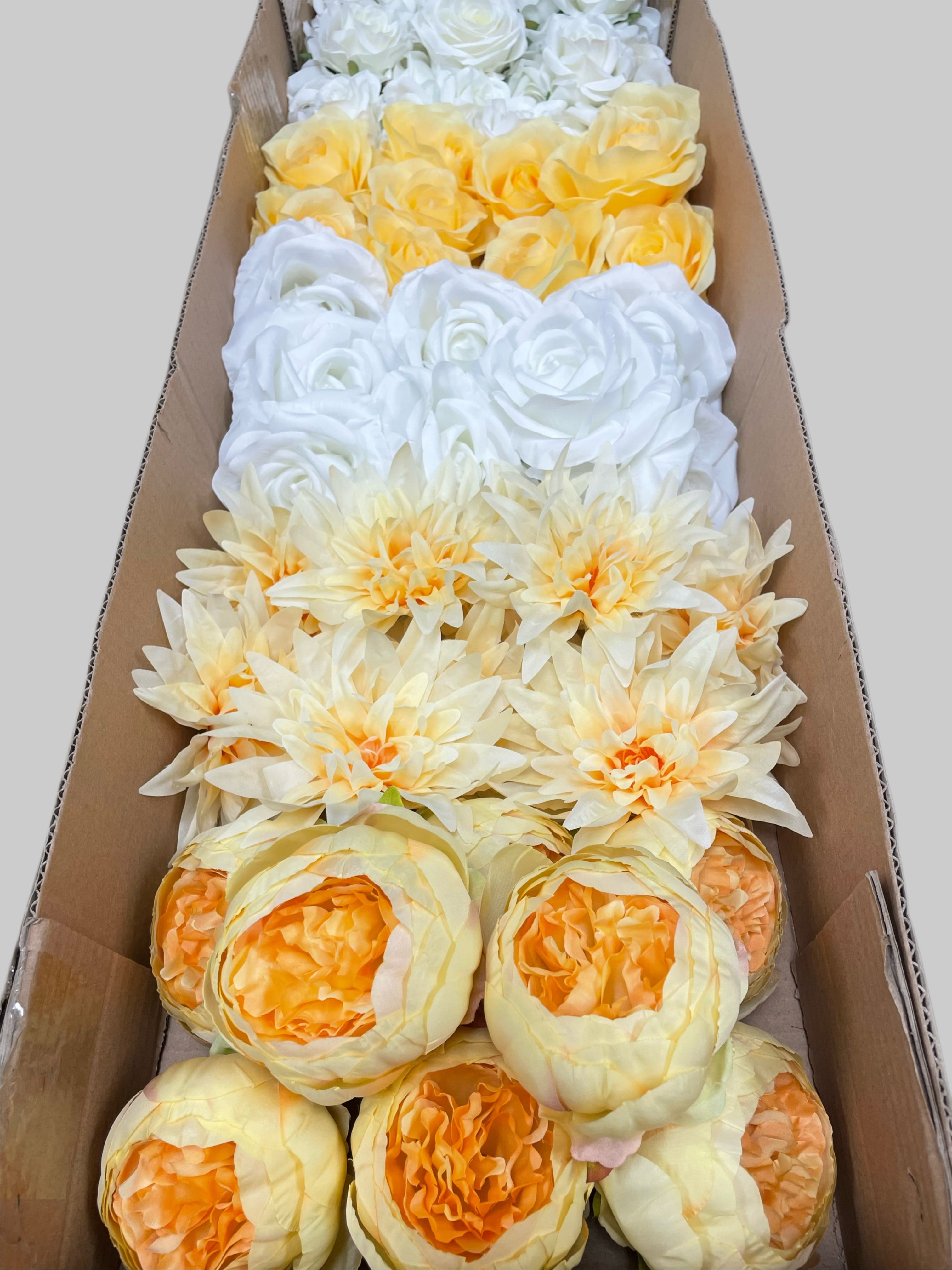 60/70 PCS Artificial Flower Heads (YS2), Mixed Colors for Wedding & DIY Decor