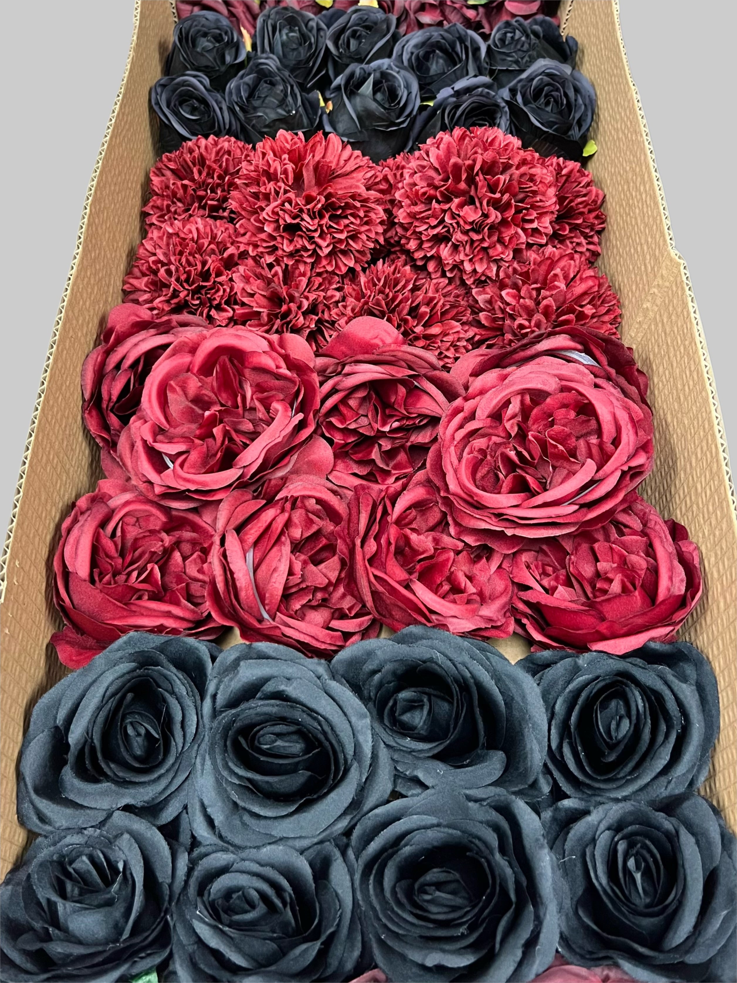 50/60 PCS Artificial Flower Heads (BH1), Mixed Colors for Wedding & DIY Decor