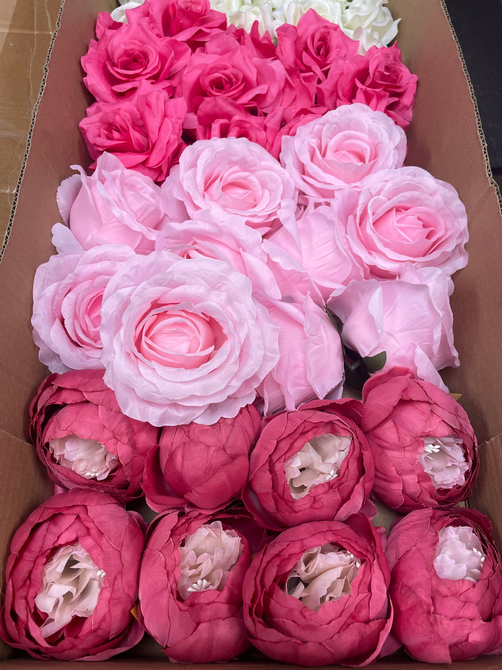 60/70 PCS Artificial Flower Heads (AS1BC1), Mixed Colors for Wedding & DIY Decor