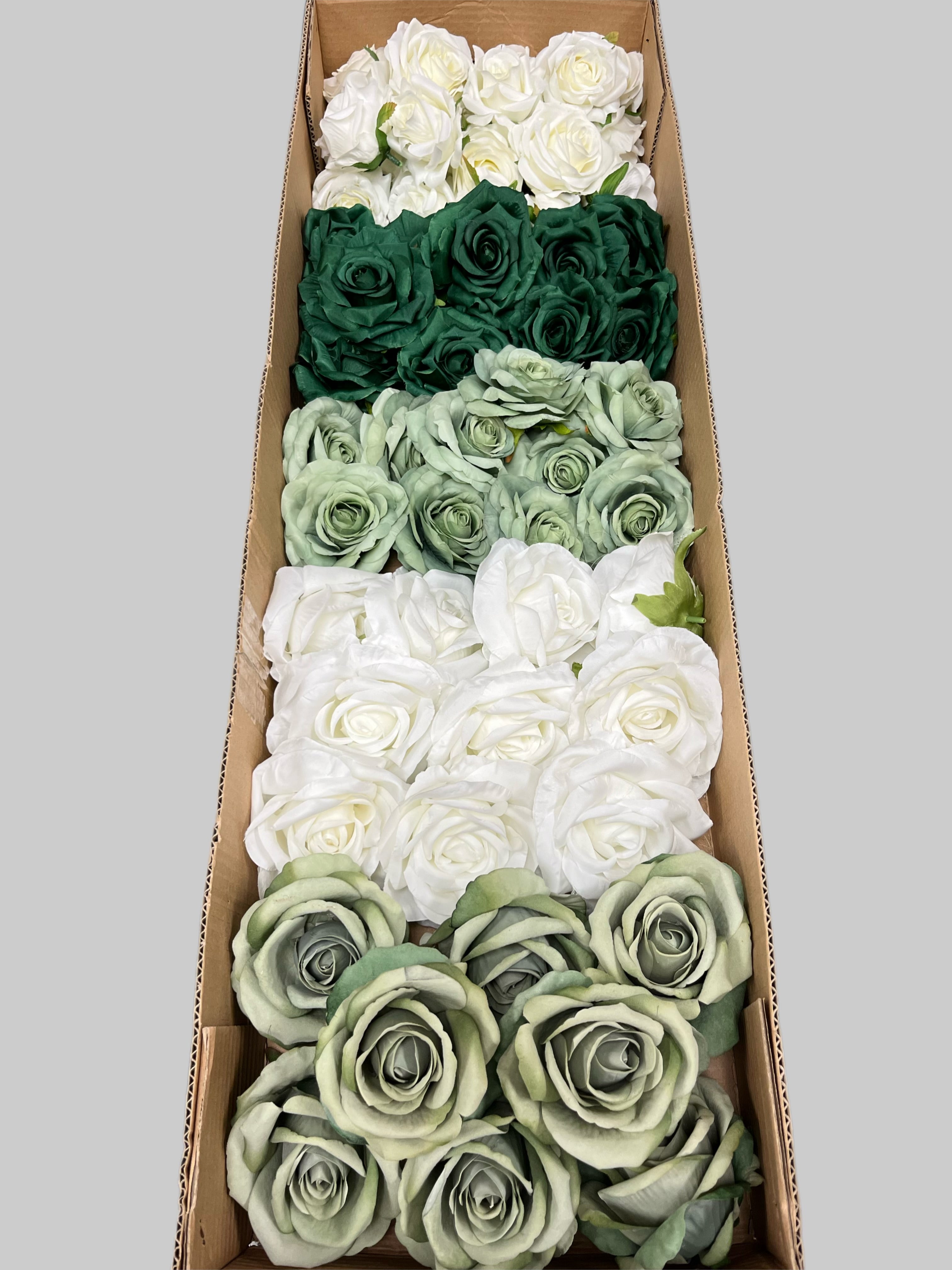 60/70 PCS Artificial Flower Heads (LU2), Mixed Colors for Wedding & DIY Decor