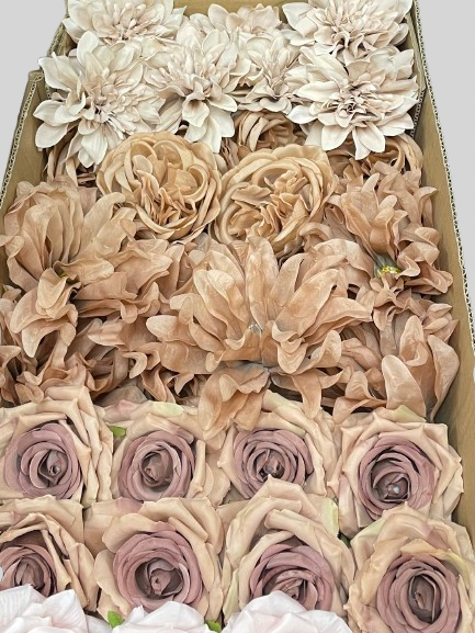 50/60 PCS Artificial Flower Heads (GC1), Mixed Colors for Wedding & DIY Decor