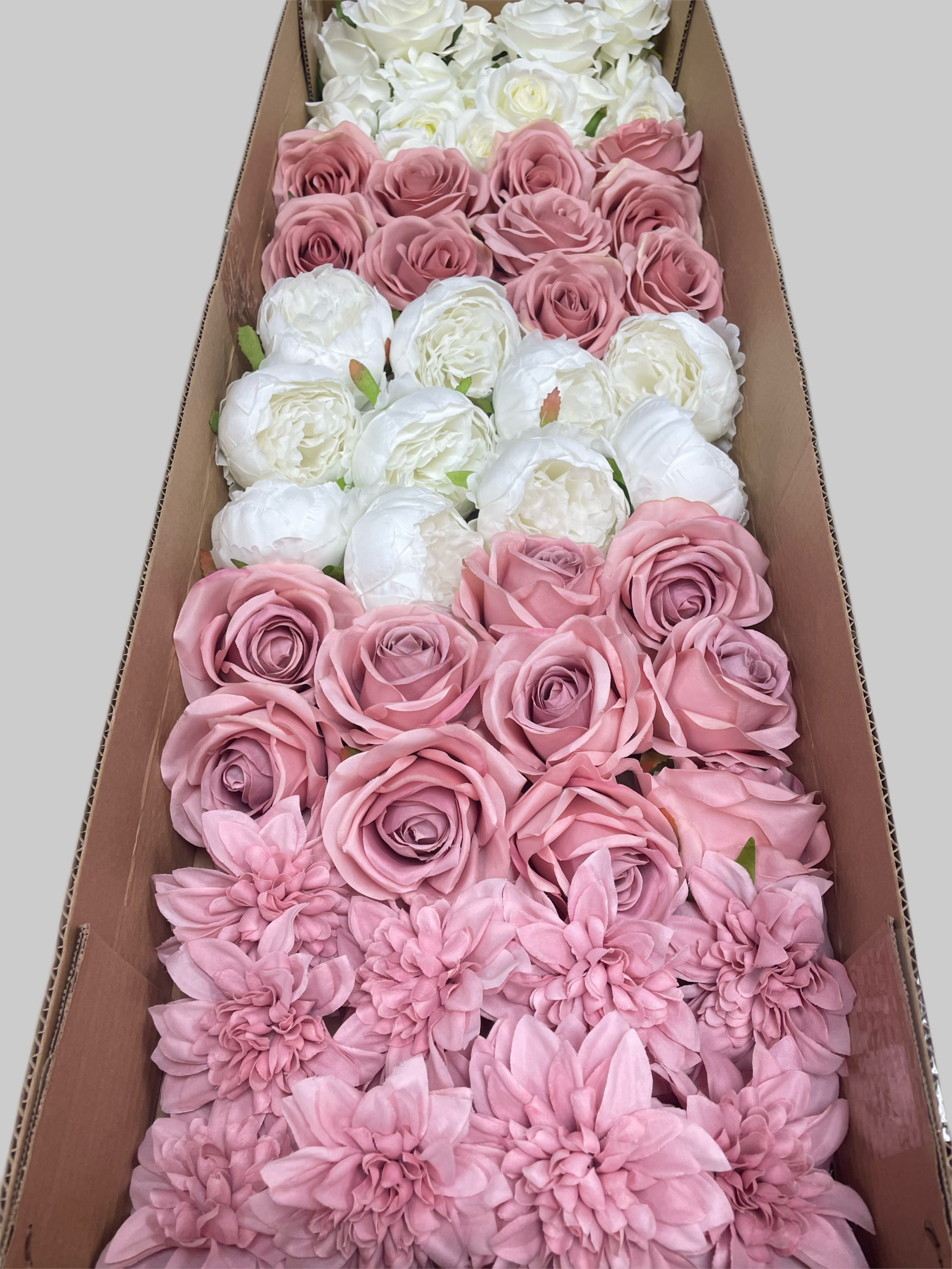60/70 PCS Artificial Flower Heads(ES2D), Mixed Colors for Wedding & DIY Decor