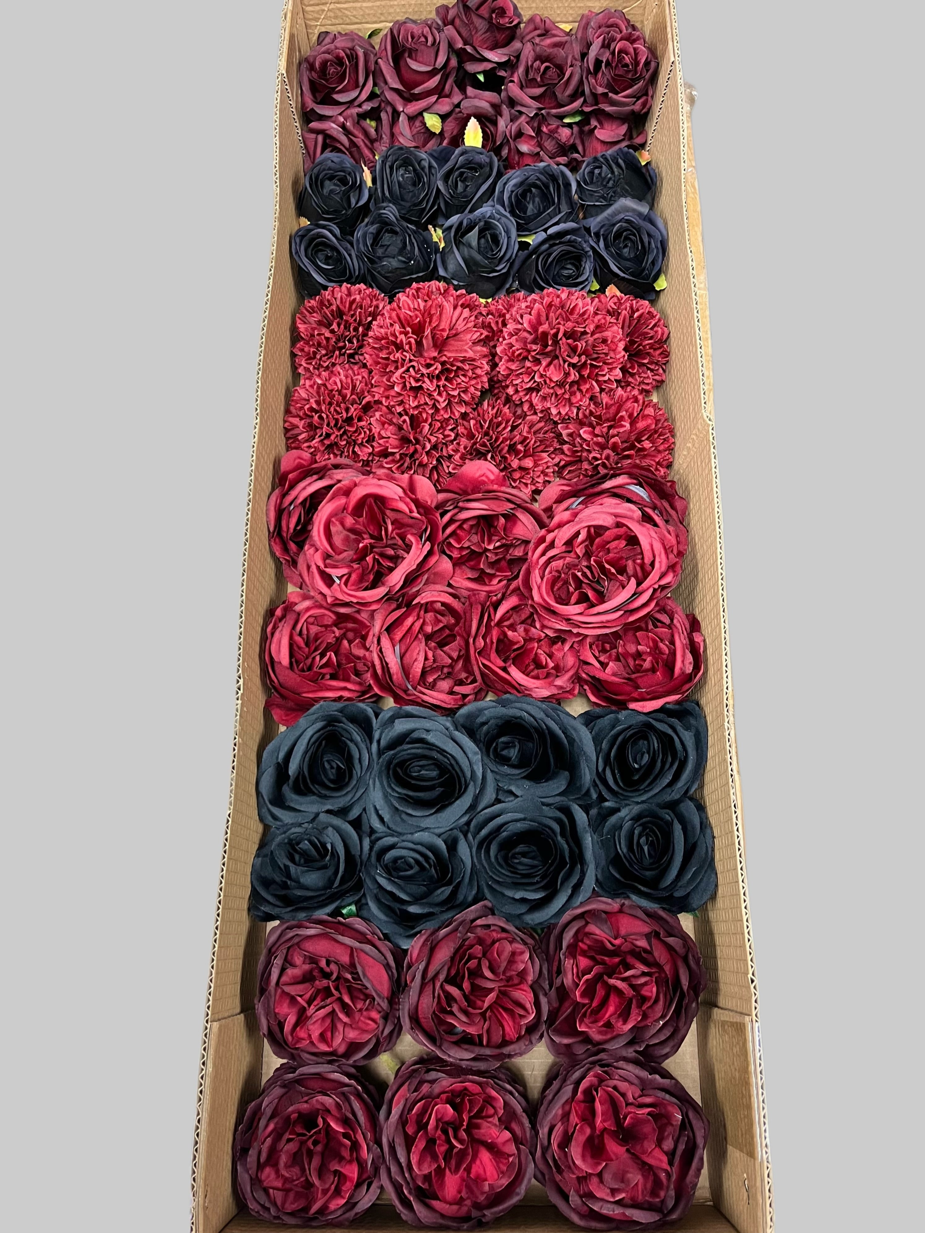 50/60 PCS Artificial Flower Heads (BH1), Mixed Colors for Wedding & DIY Decor