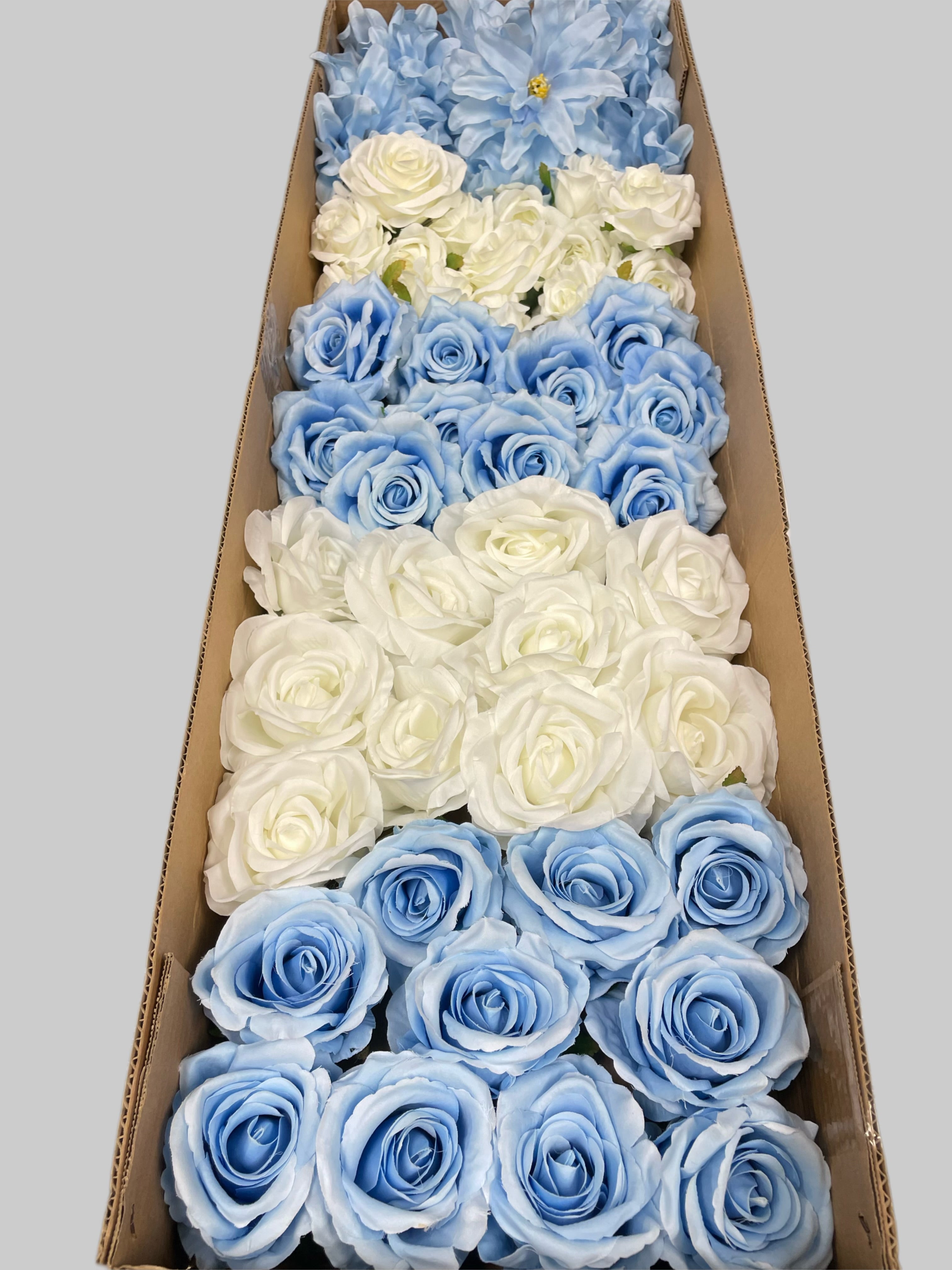 60/70 PCS Artificial Flower Heads (LS7), Mixed Colors for Wedding & DIY Decor