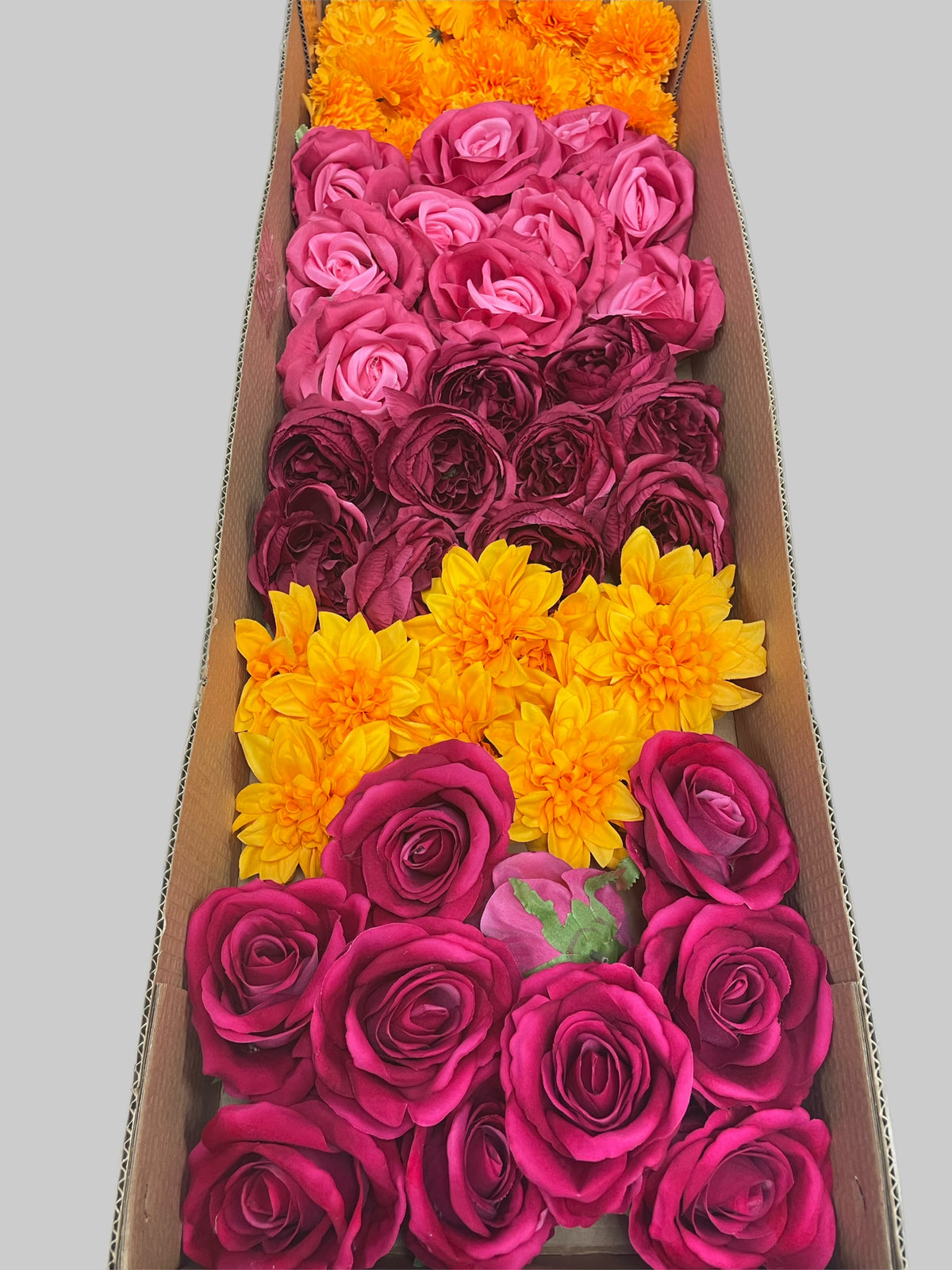 50/60 PCS Artificial Flower Heads (JS5), Mixed Colors for Wedding & DIY Decor