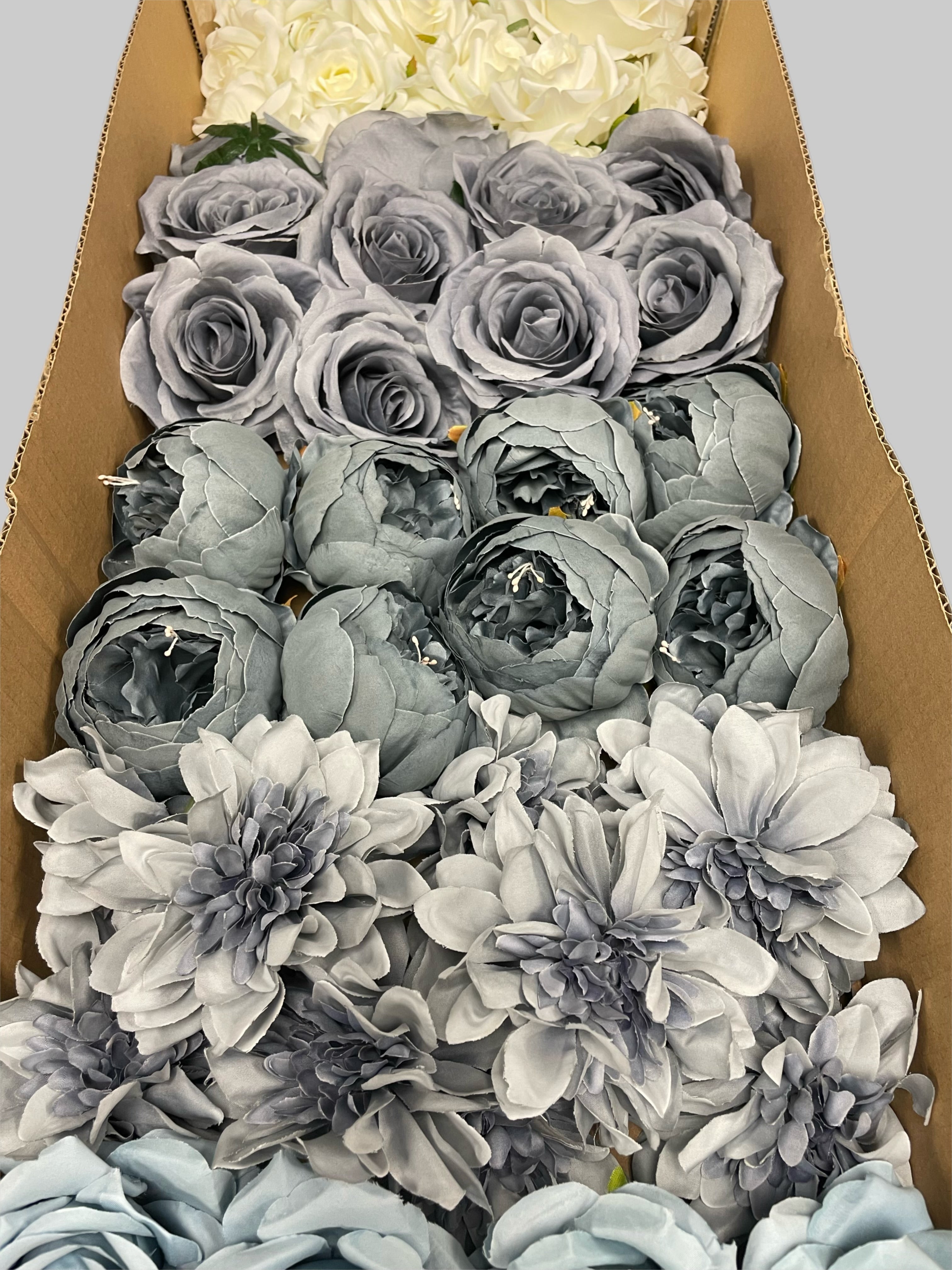 60/70 PCS Artificial Flower Heads(DS5), Mixed Colors for Wedding & DIY Decor