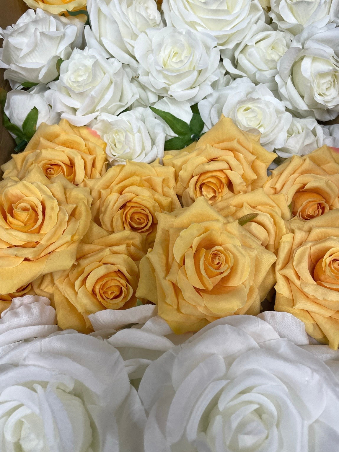 60/70 PCS Artificial Flower Heads (YS2BD), Mixed Colors for Wedding & DIY Decor