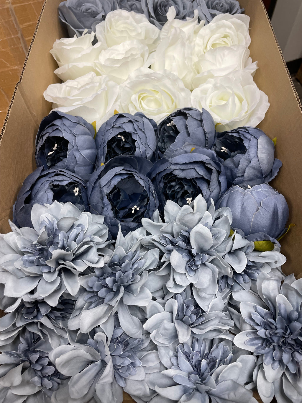 60/70 PCS Artificial Flower Heads(DS3), Mixed Colors for Wedding & DIY Decor