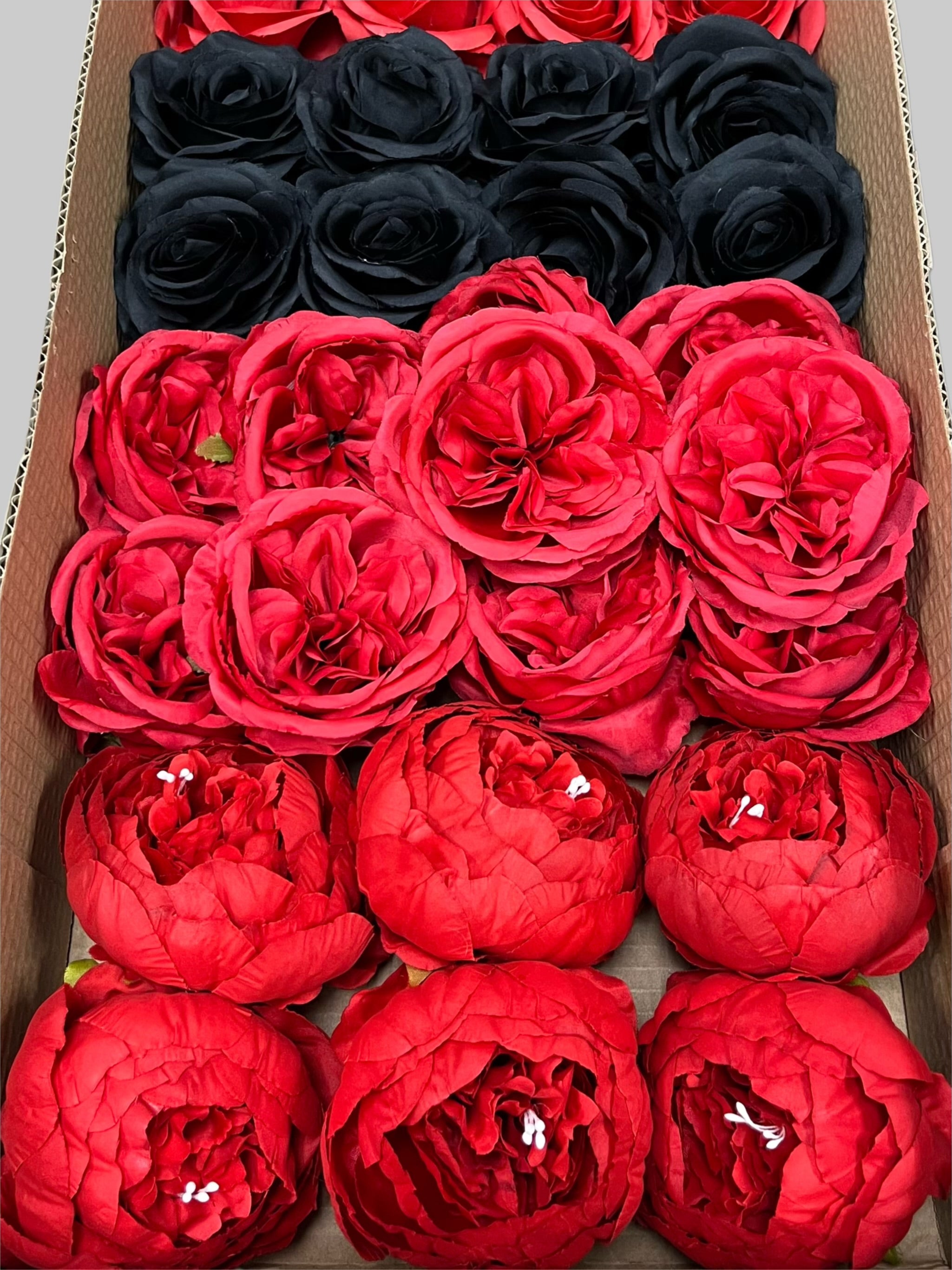 50/60 PCS Artificial Flower Heads (RH1CE), Mixed Colors for Wedding & DIY Decor