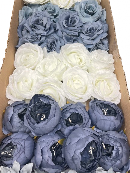 50/60 PCS Artificial Flower Heads (DS1DG), Mixed Colors for Wedding & DIY Decor