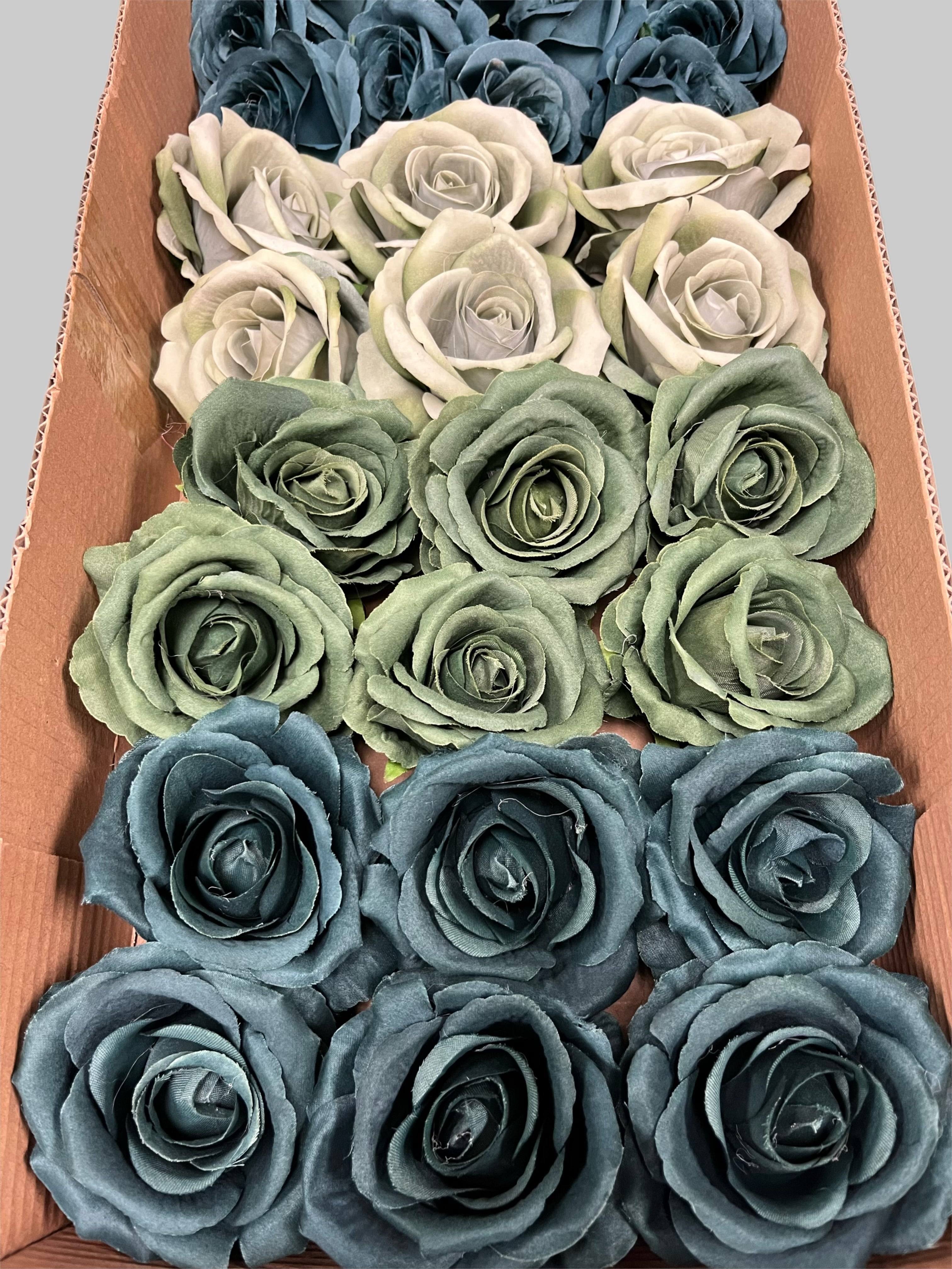 60 PCS All Green Assorted Artificial Flower Heads A – Roses