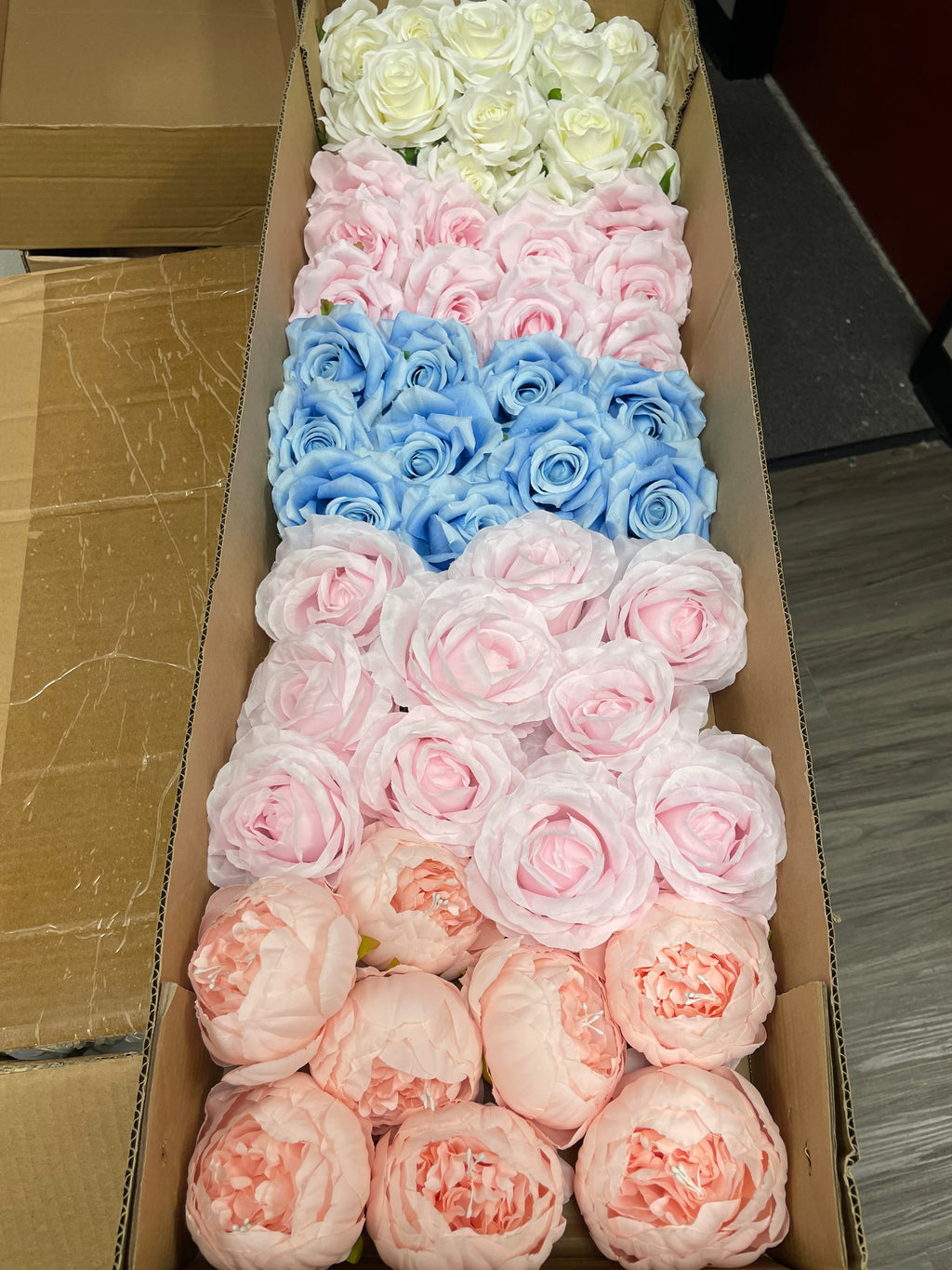 60/70 PCS Artificial Flower Heads(BS2AC) – Mixed Colors for Wedding & DIY Decor