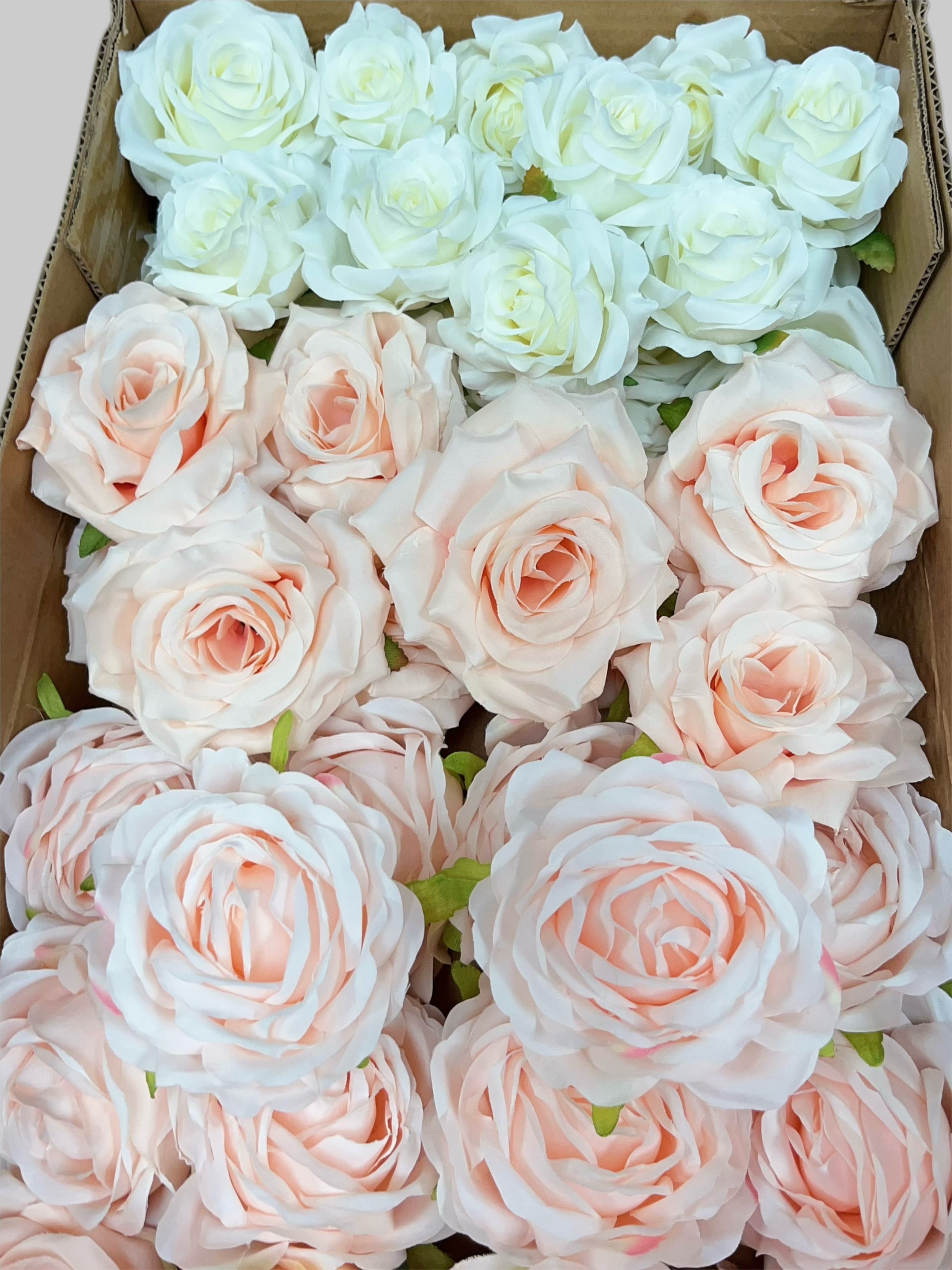 60/70 PCS Artificial Flower Heads (HS10AF), Mixed Colors for Wedding & DIY Decor