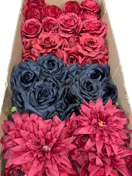50/60 PCS Artificial Flower Heads (RH2A), Mixed Colors for Wedding & DIY Decor