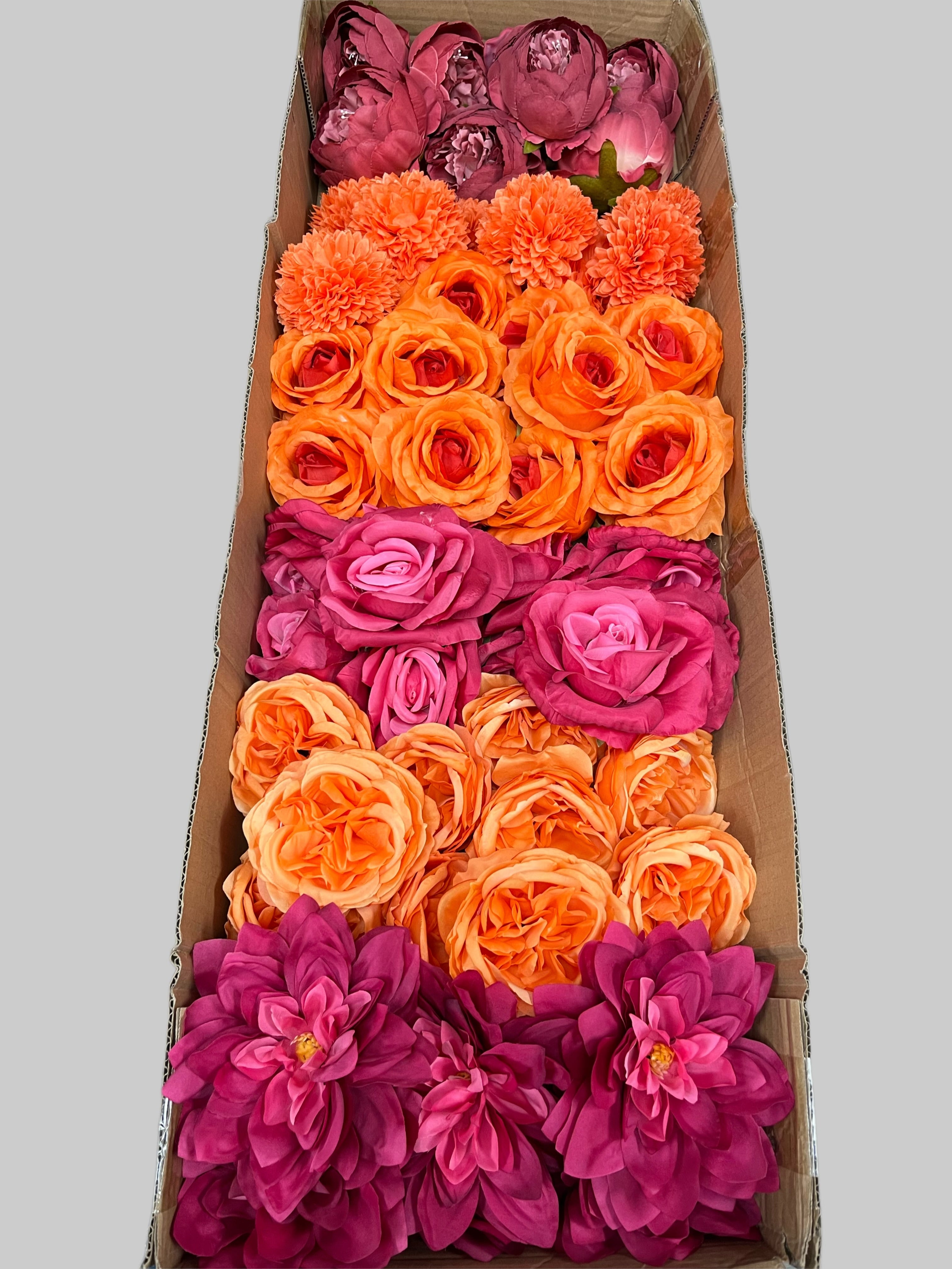 60/70 PCS Artificial Flower Heads (JS6), Mixed Colors for Wedding & DIY Decor