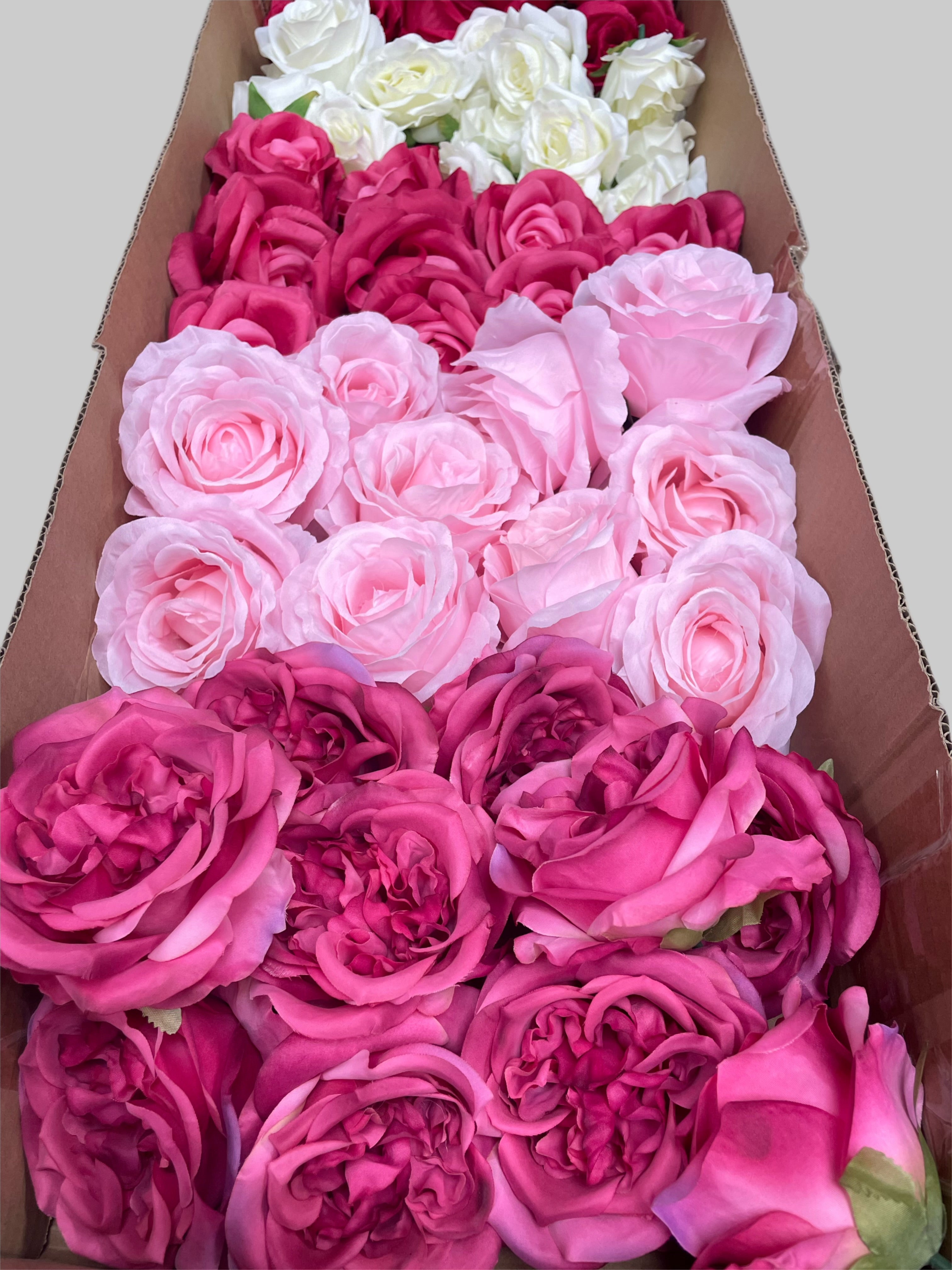 60/70 PCS Artificial Flower Heads (AS6), Mixed Colors for Wedding & DIY Decor