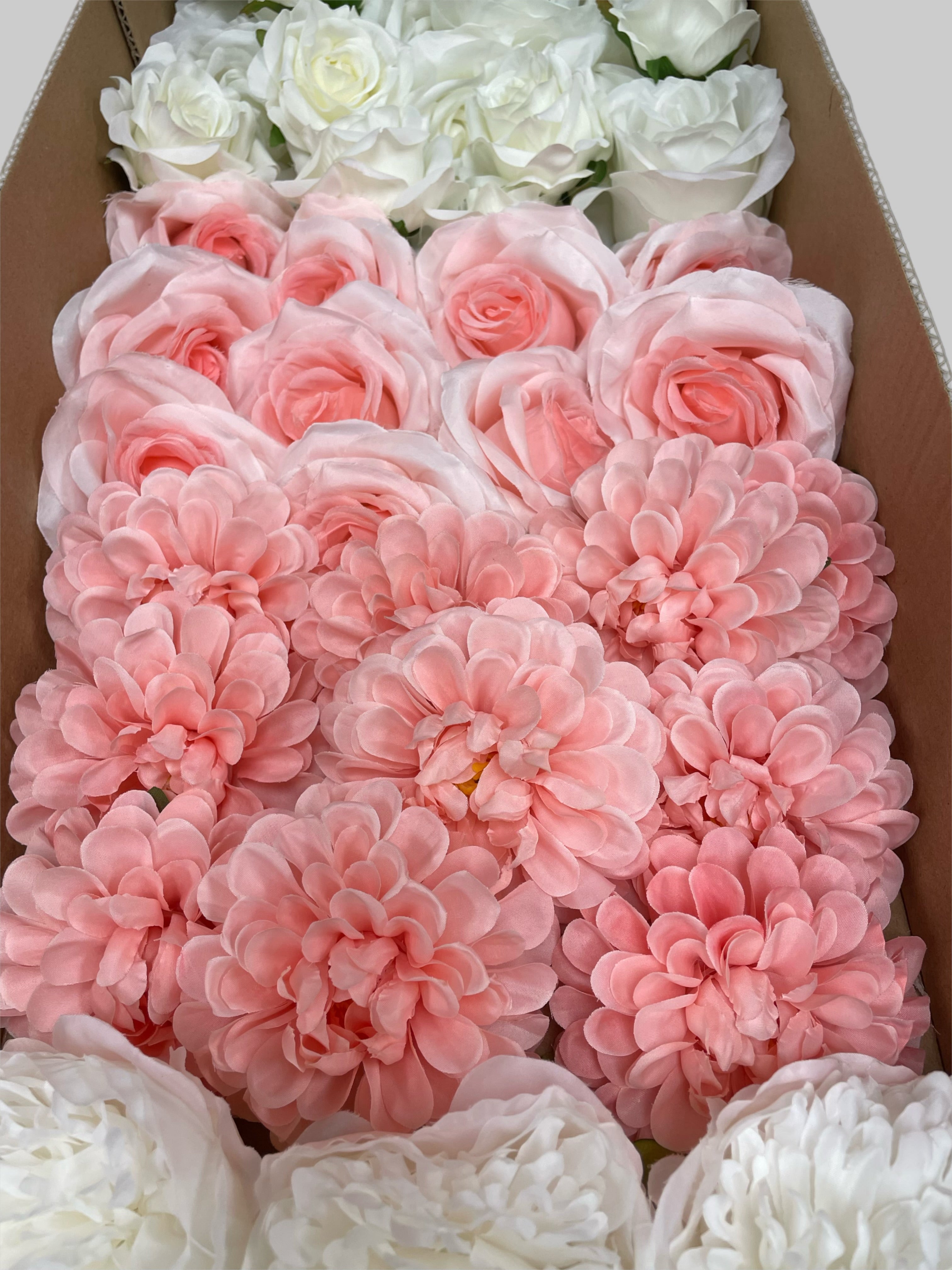 60/70 PCS Artificial Flower Heads (PS2), Mixed Colors for Wedding & DIY Decor