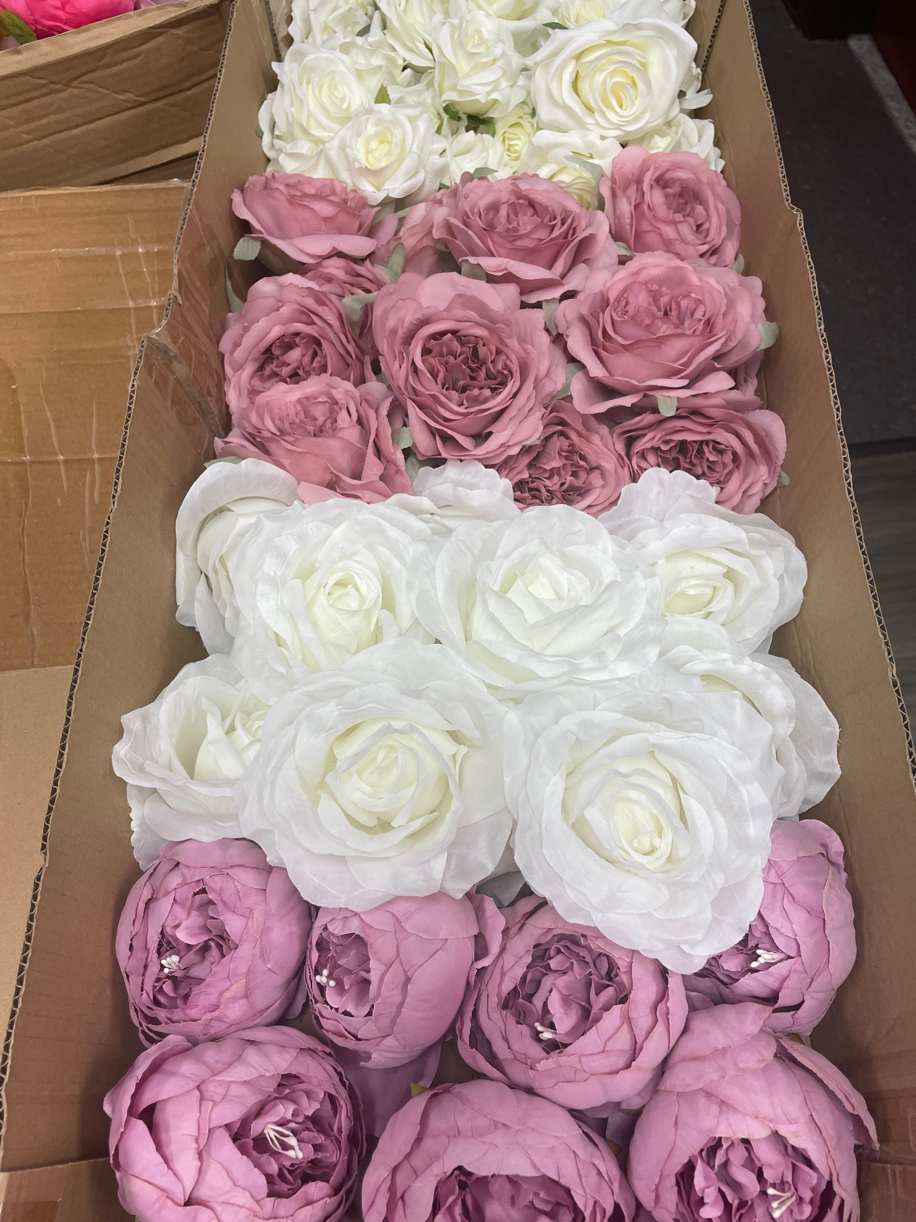 60/70 PCS Artificial Flower Heads(GS1) – Mixed Colors for Wedding & DIY Decor