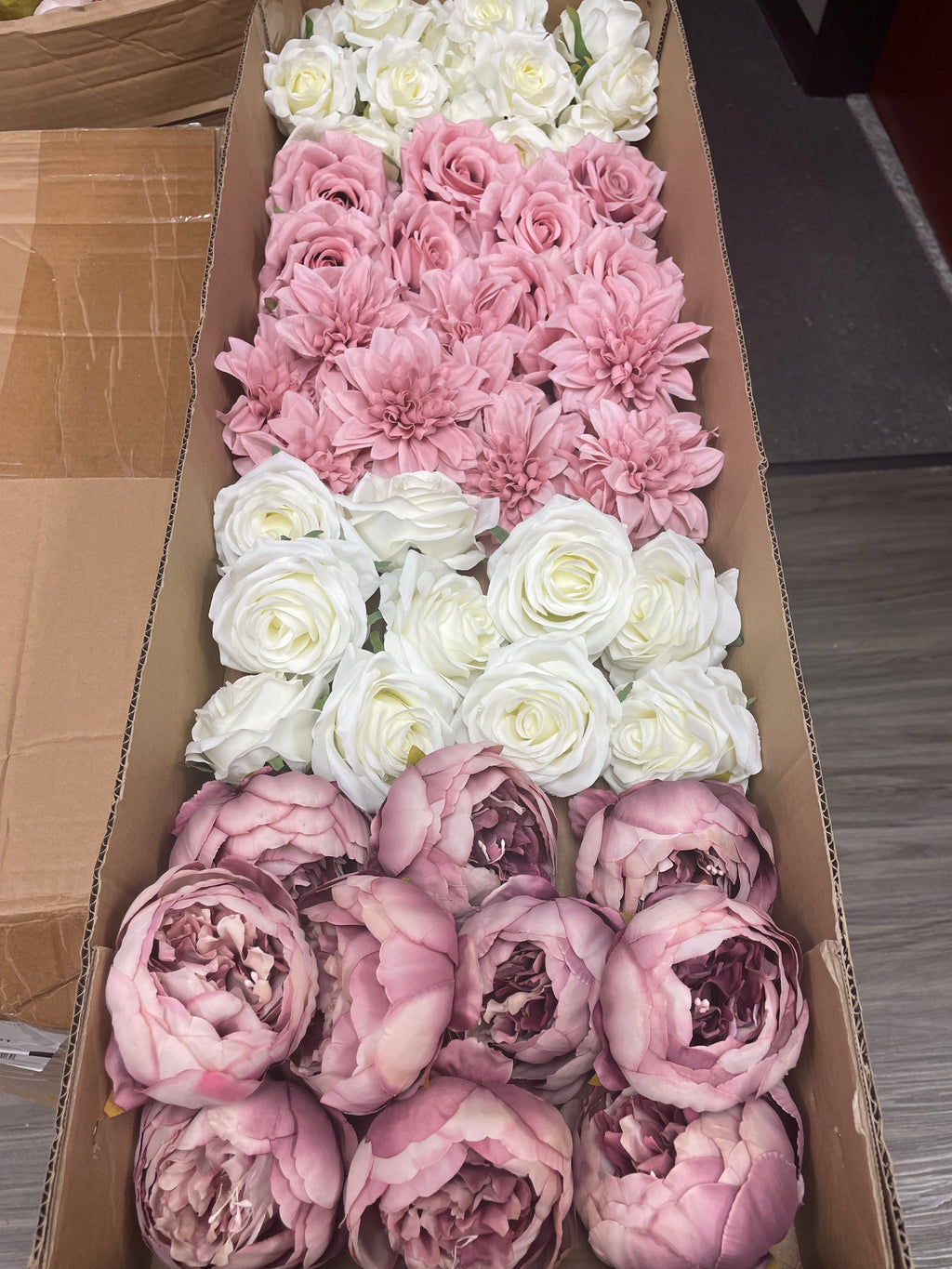 60/70 PCS Artificial Flower Heads(ES3), Mixed Colors for Wedding & DIY Decor