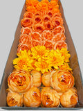 60PCS All Orange Assorted Artificial Flower Heads (AO1), Peonies, Rose, Dahlia, Carnation