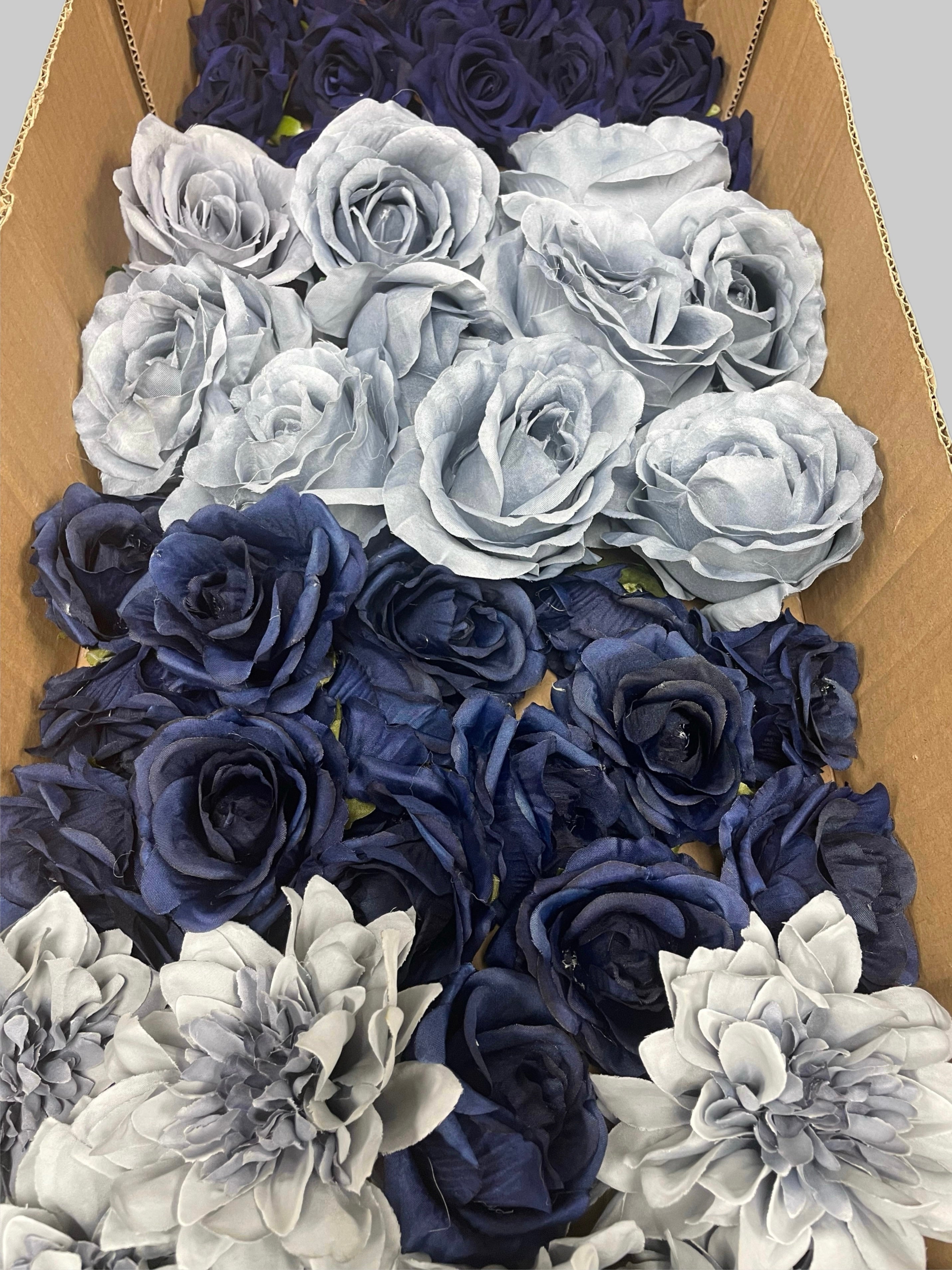60/70 PCS Artificial Flower Heads (NS2), Mixed Colors for Wedding & DIY Decor