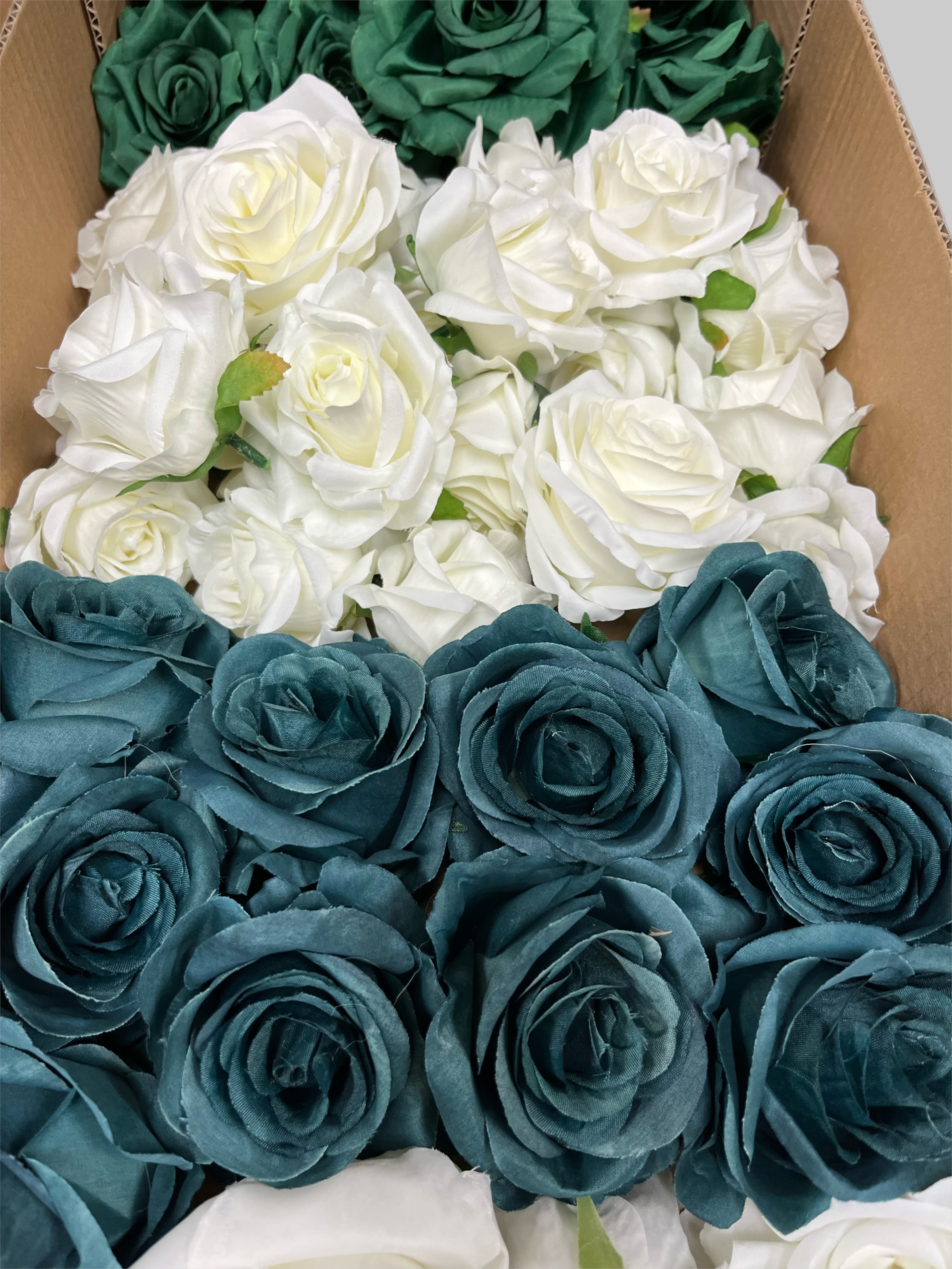 60/70 PCS Artificial Flower Heads (LU4), Mixed Colors for Wedding & DIY Decor